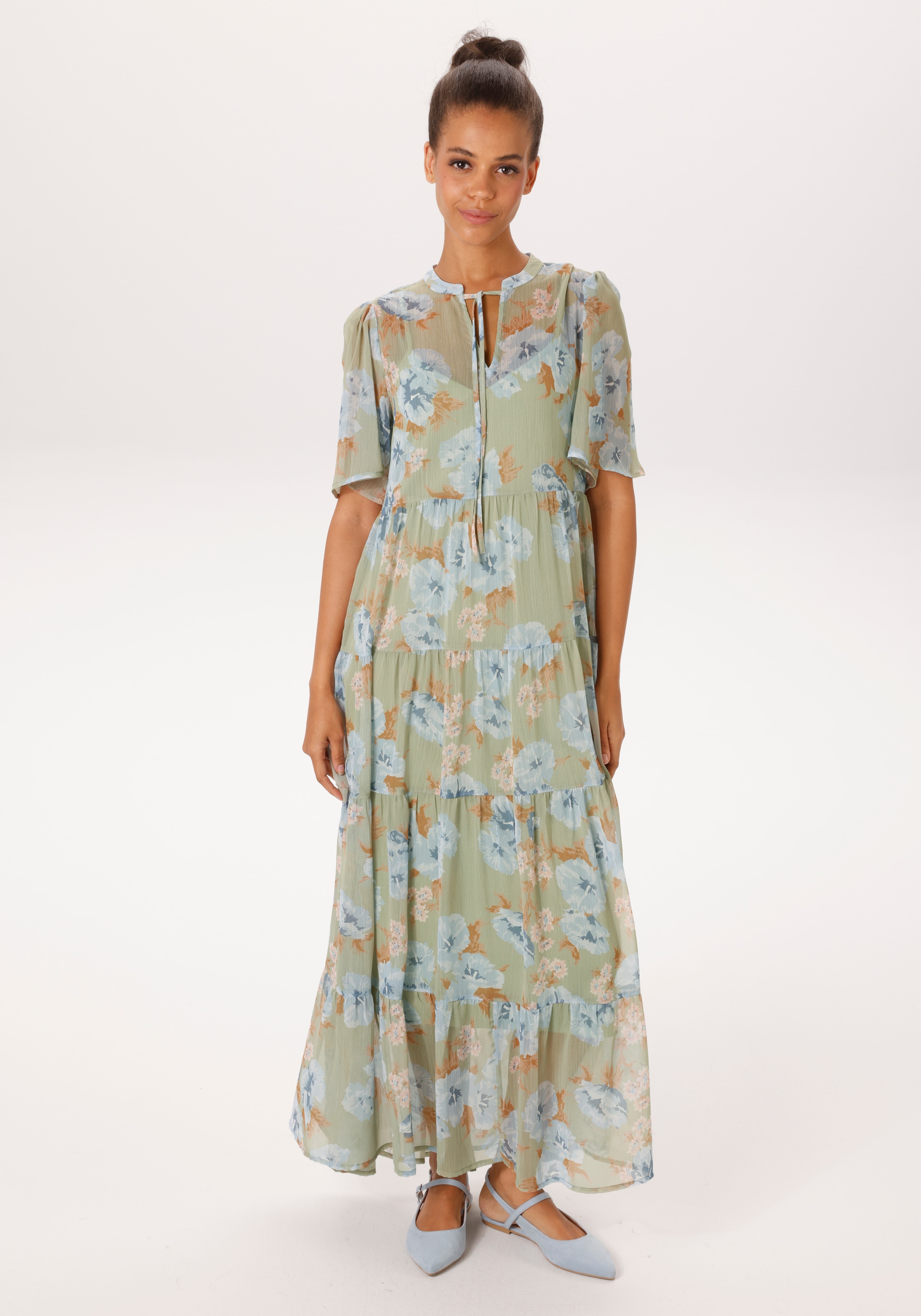 Image of Aniston CASUAL Sommerkleid mit pastellfarbenen Blumendruck - jedes Teil ein Unikat