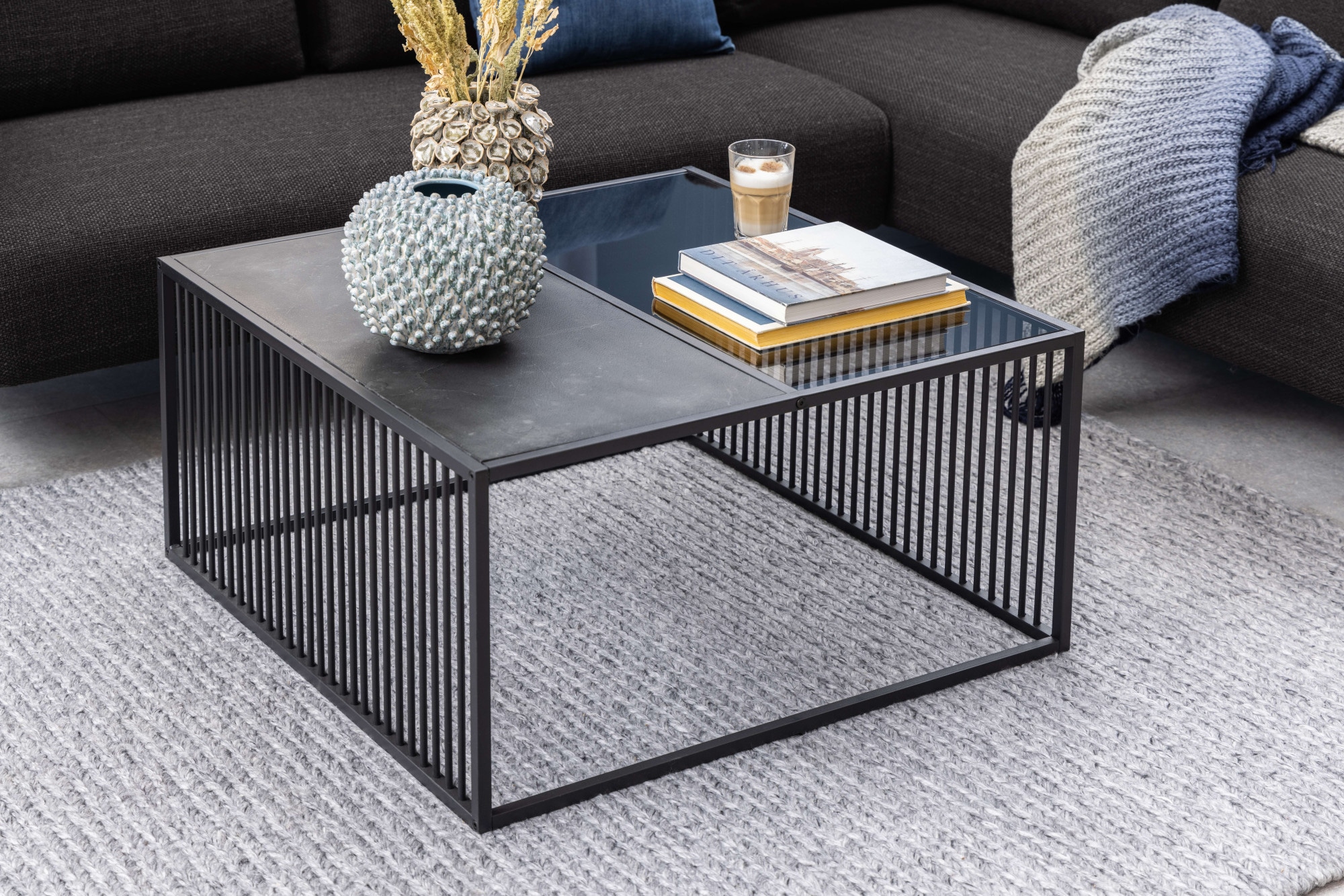 ACTONA GROUP Couchtisch »Strington, Marmoroptik schwarz - modern & stilvoll, pflegeleicht« Couchtisch, Beistelltisch, Kaffeetisch,  OTTOs Choice,  Glasplatte & Metallgestell, verschiedene  Formen