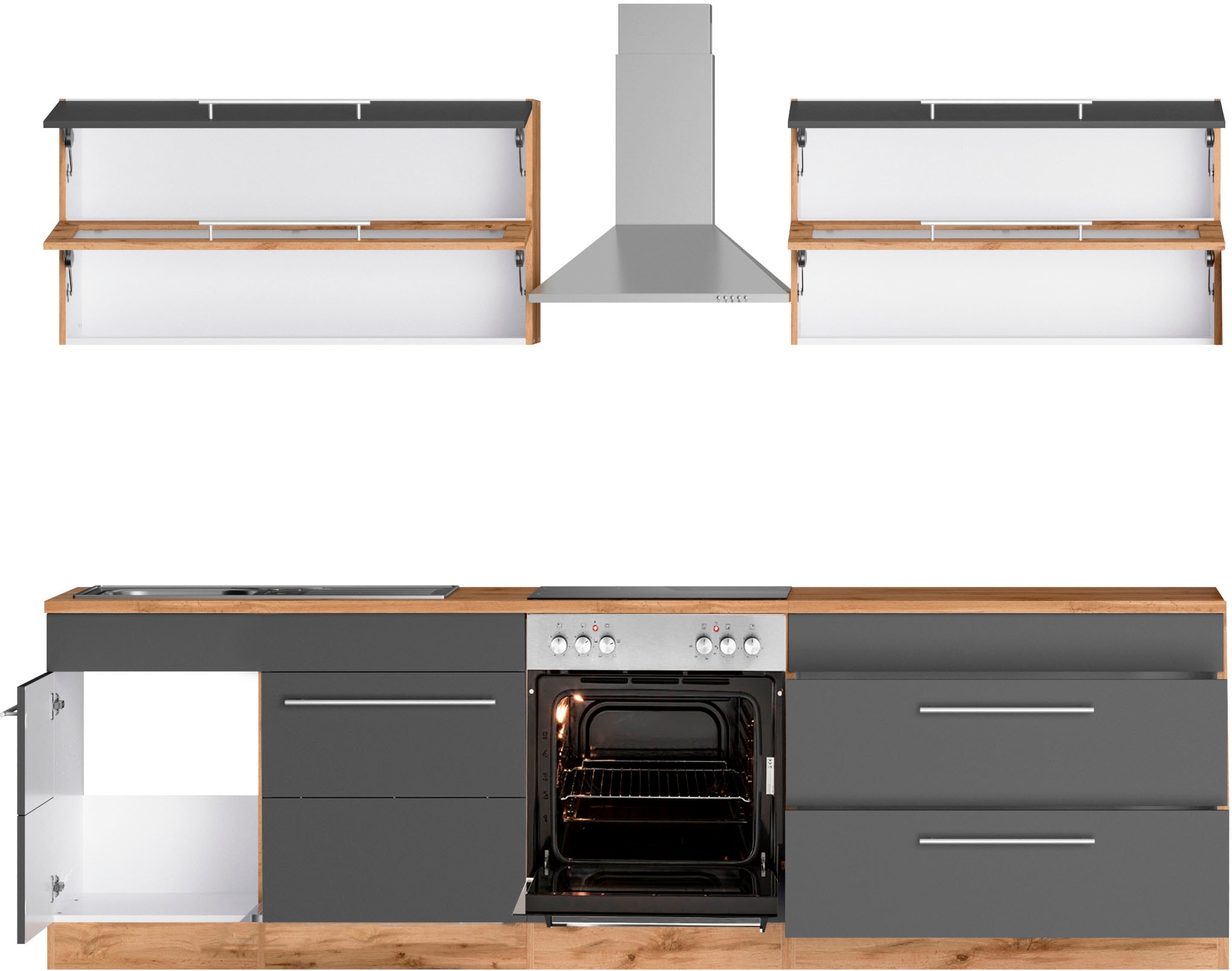 KOCHSTATION Kitchenette »KS-Wien« largeur 260 cm, option appareils électroménagers