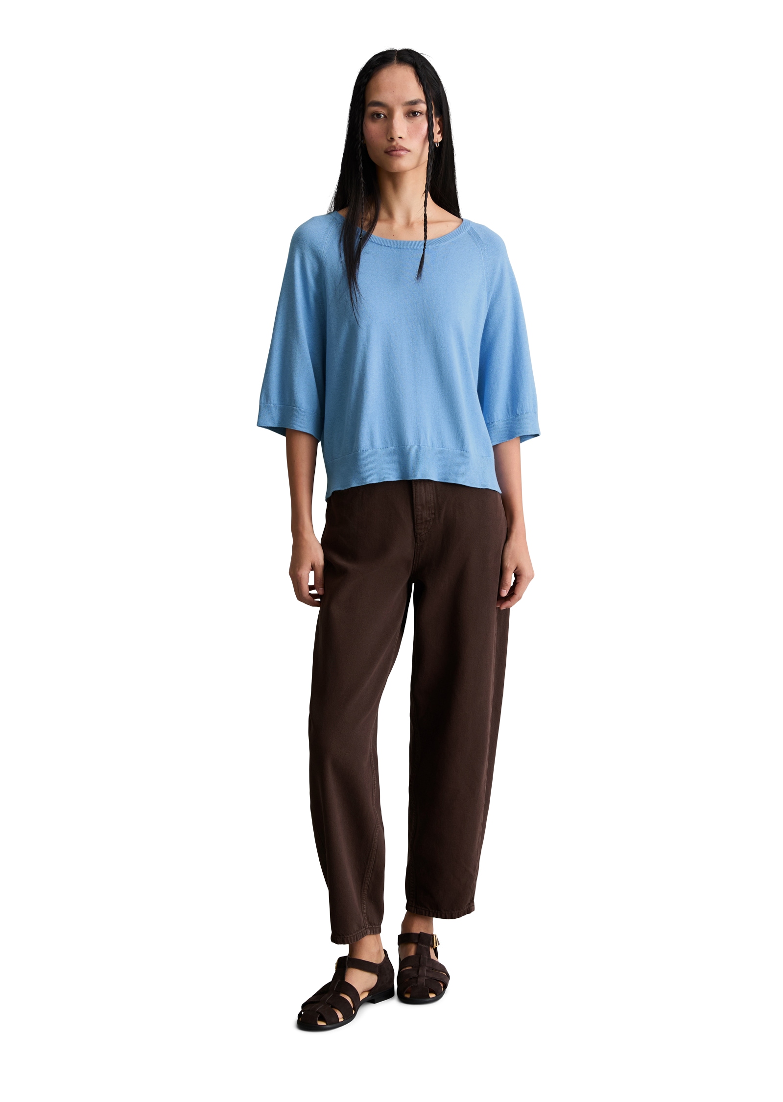 Marc O'Polo DENIM Pull à manches courtes Relaxed en mélange doux coton bio-modal