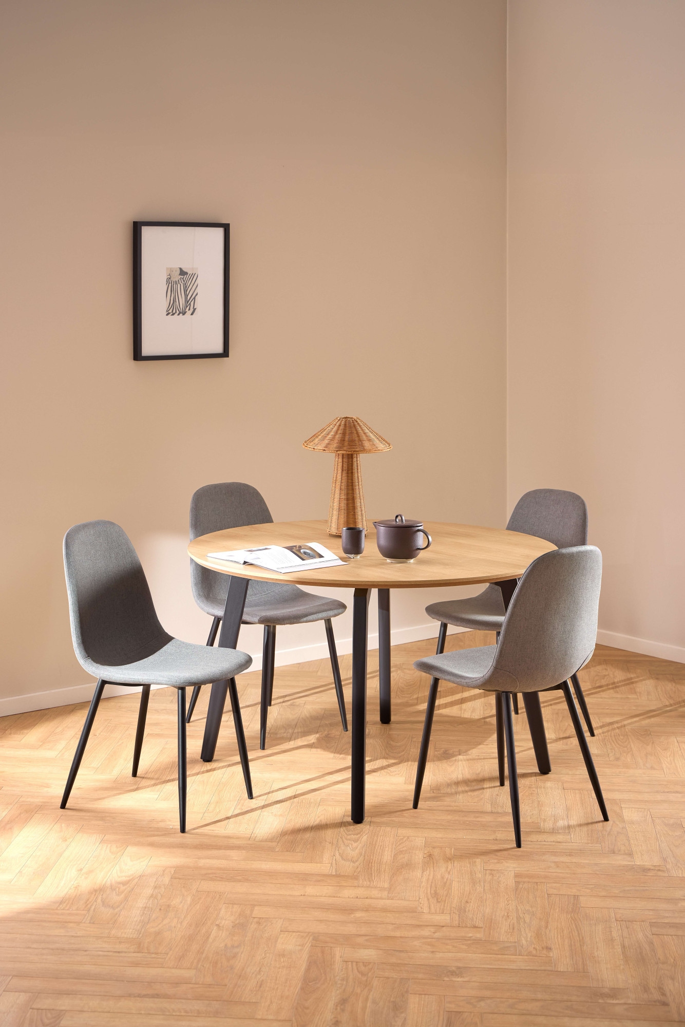 ACTONA GROUP Set de salle à manger »Essgruppe, Speisetisch mit Wohnzimmerstühlen« Ensemble, 1 table + 4 chaises, 5 cuis tlg.