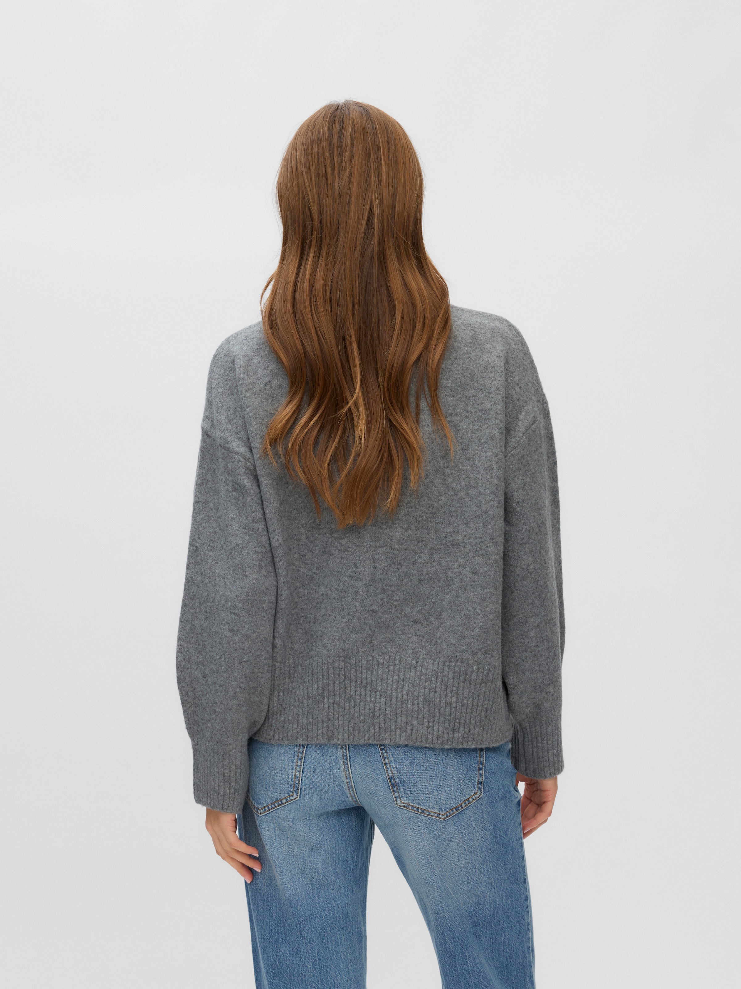 Vero Moda Pull en tricot »VMSIF LS O-NECK PULLOVER NOOS« Materialmix mit Wolle, regular fit