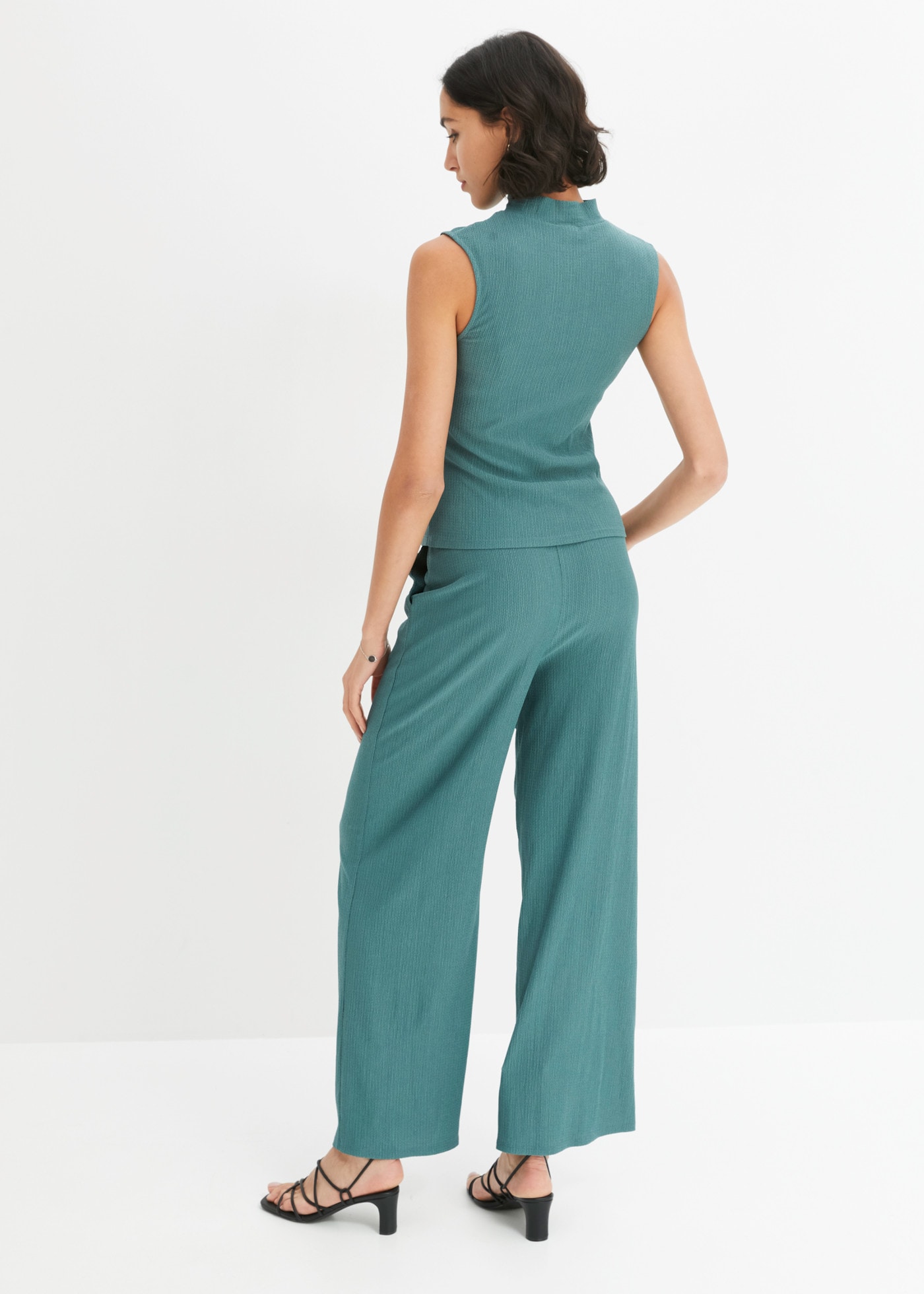 bonprix Combinaison Ensemble, lot de 2,  en jersey froissé, coupe ajustée, sans manches, lot de 2