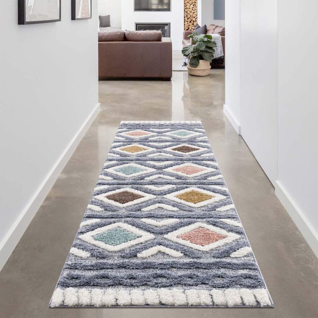 Carpet City Hochflor-Teppich »Focus 3382, Boho-Style«, rechteckig, besonders weich, Hoch Tief Struktur, Wohnzimmer, auch als Läufer