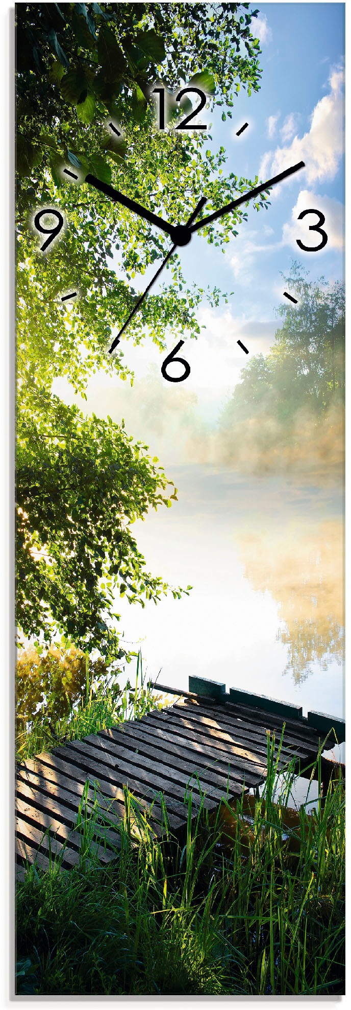 Image of Artland Wanduhr »Angelsteg am Morgen«, lautlos, ohne Tickgeräusche, nicht tickend, geräuschlos - wählbar: Funkuhr o. Quarzuhr, moderne Uhr für Wohnzimmer, Küche etc. - Stil: modern bei Ackermann Versand Schweiz