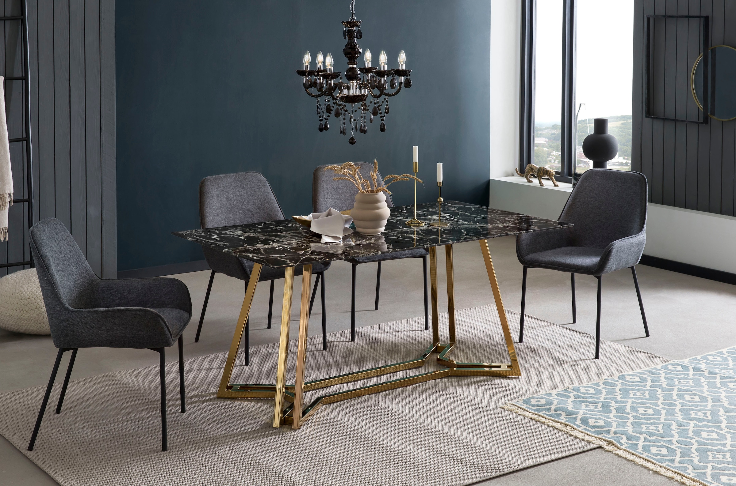 Image of SalesFever Esstisch "Design Tisch für gemütliche Abende" Eleganz trifft Design in Marmoroptik