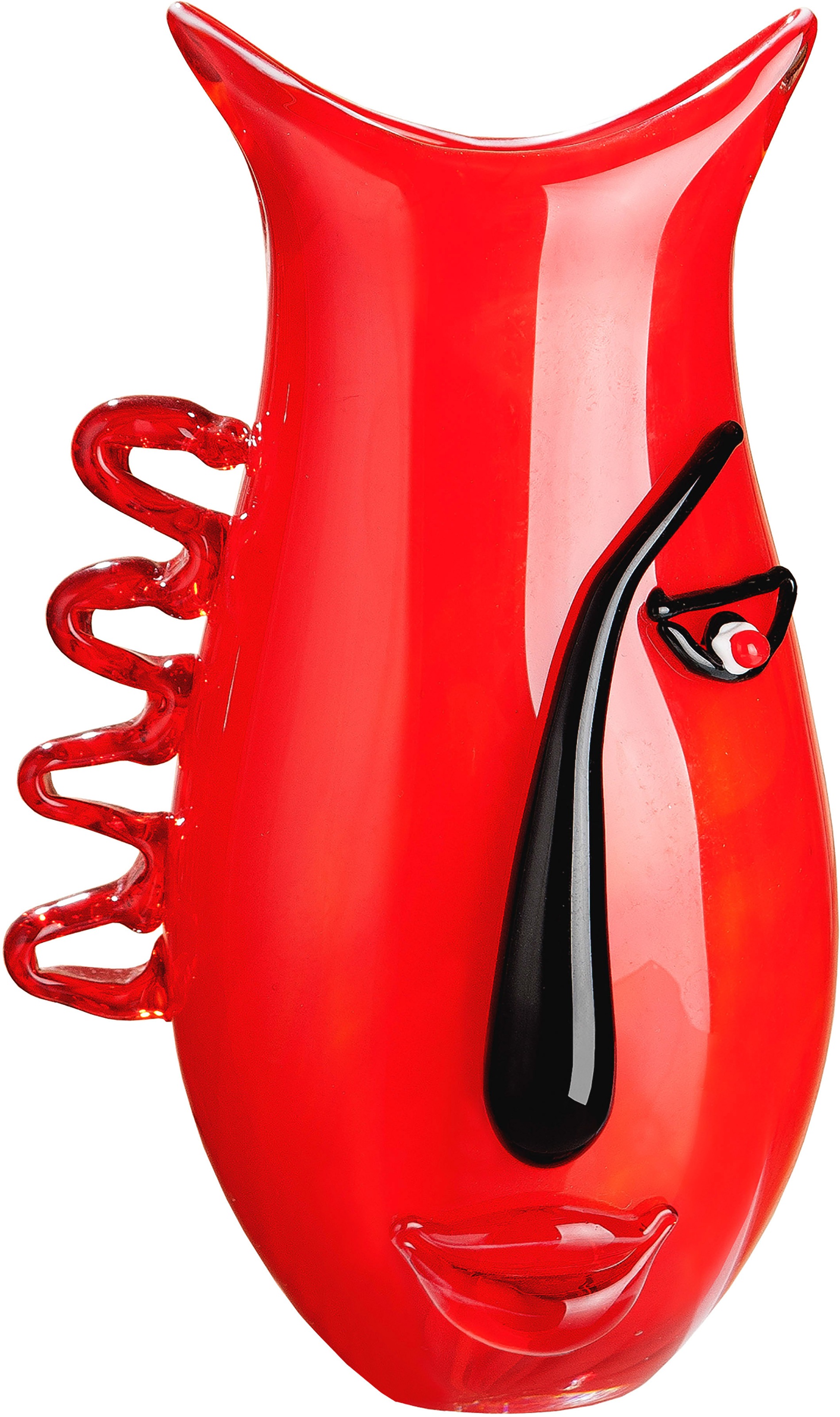 Image of GILDE GLAS art Tischvase "Red Vase" aus Glas, Höhe ca. 33 cm