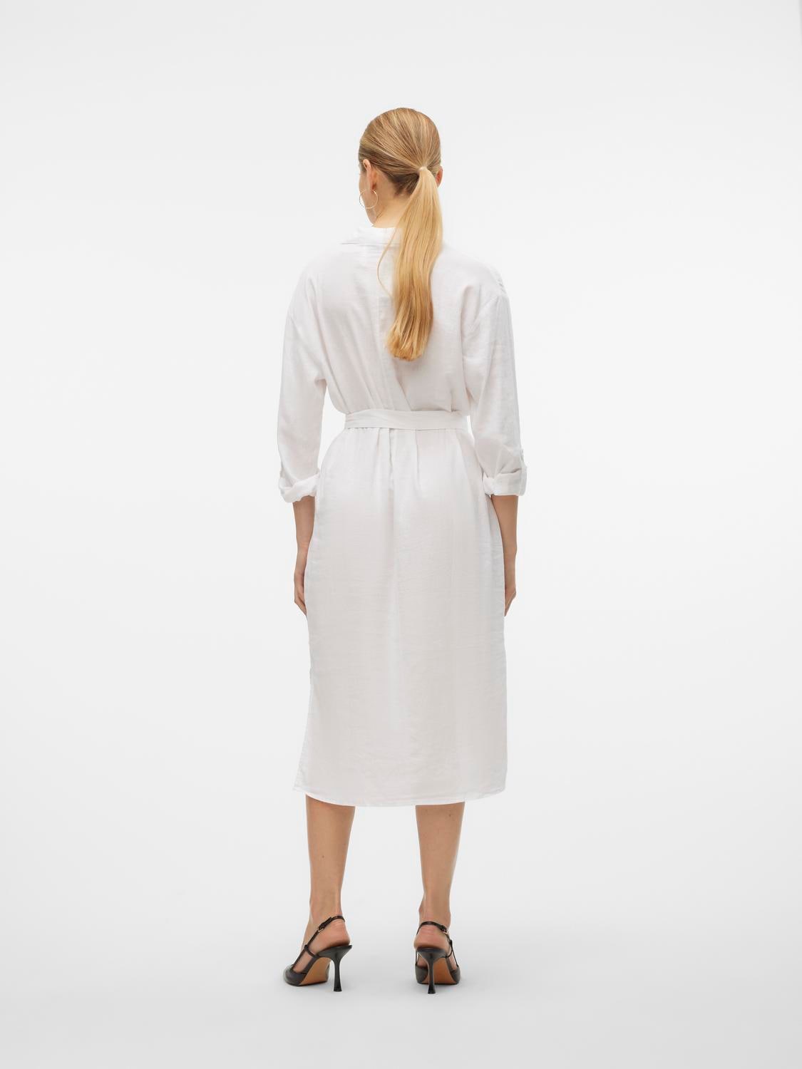 Vero Moda Hemdblusenkleid »VMLINN LOOSE CALF SHIRT WVN NOOS«, Sommerkleid
