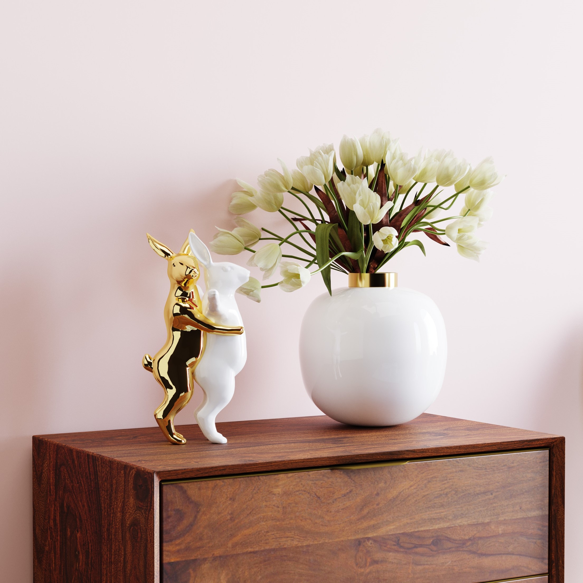 Kare Design Figurine de décoration »Deko Figur Hugging Rabbits Medium«