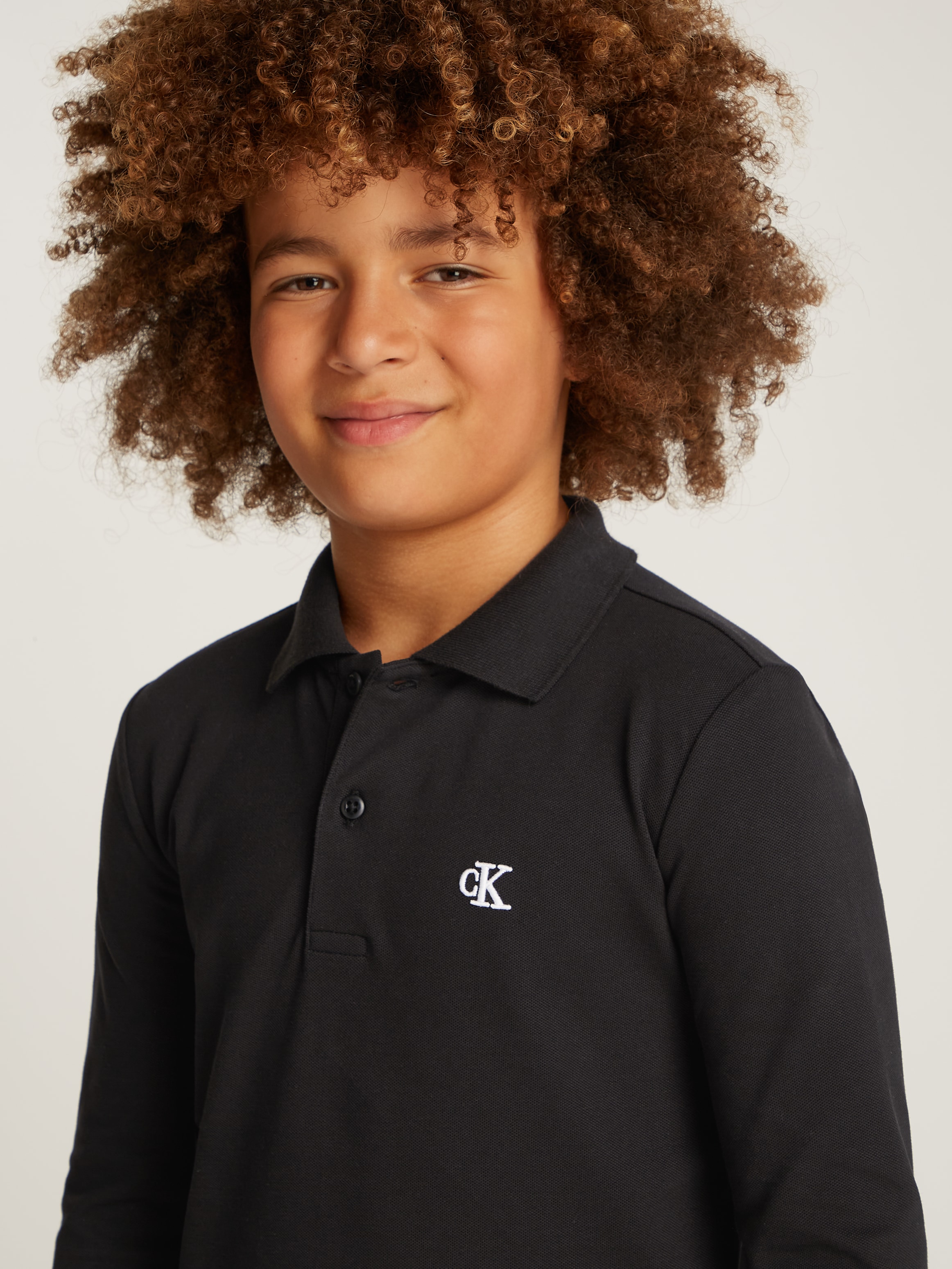 Calvin Klein Jeans Langarm-Poloshirt »LS ESSENTIAL POLO«, für Kinder bis 16 Jahre mit Logostickerei