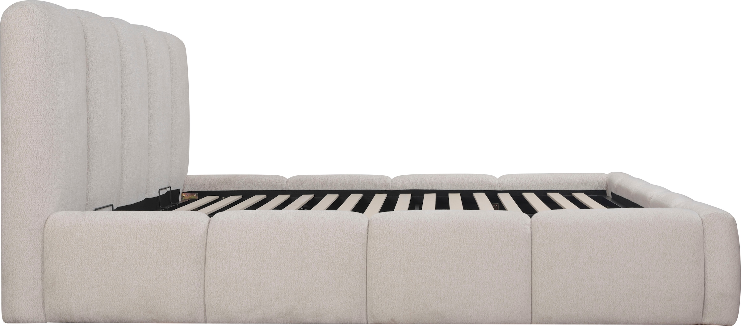 Home affaire Lit rembourré »MERLINDA in der Breite 180cm, inkl. Lattenrost und Bettkasten« gepolstertes Kopfteil und Rahmen, Bezug im Chenillecharakter