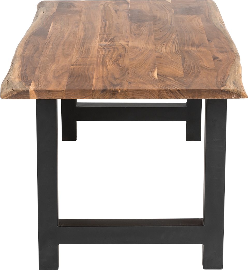 SalesFever Ensemble de salle à manger »Esszimmerausstattung aus Holz und Metall« Set, 5 cuis tlg. 5-teiliges Set aus doppelt gewachstem Massivholz