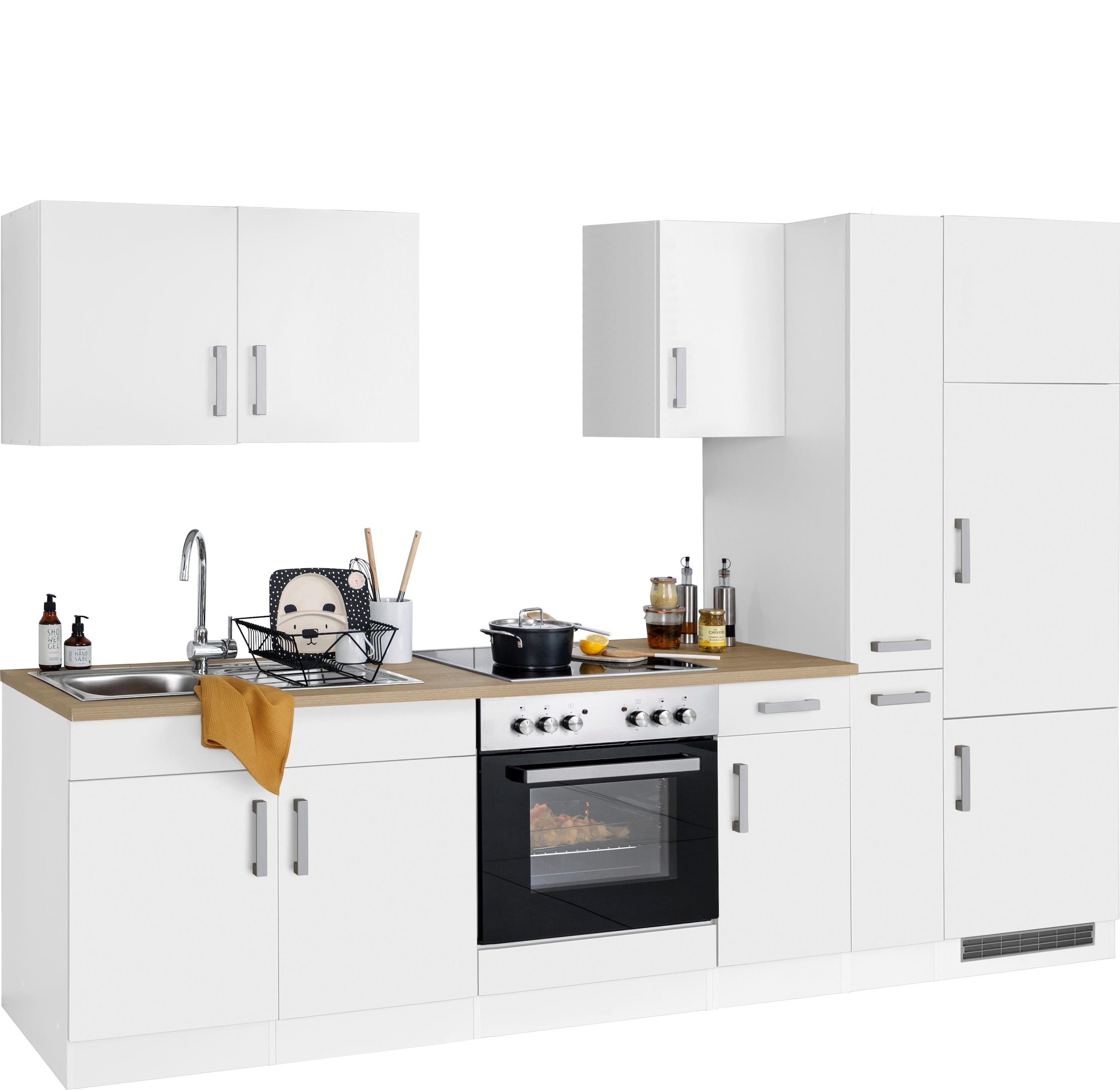 KOCHSTATION Kitchenette »KS-Gera« Largeur 300 cm, avec appareils électriques en option, avec plan de travail