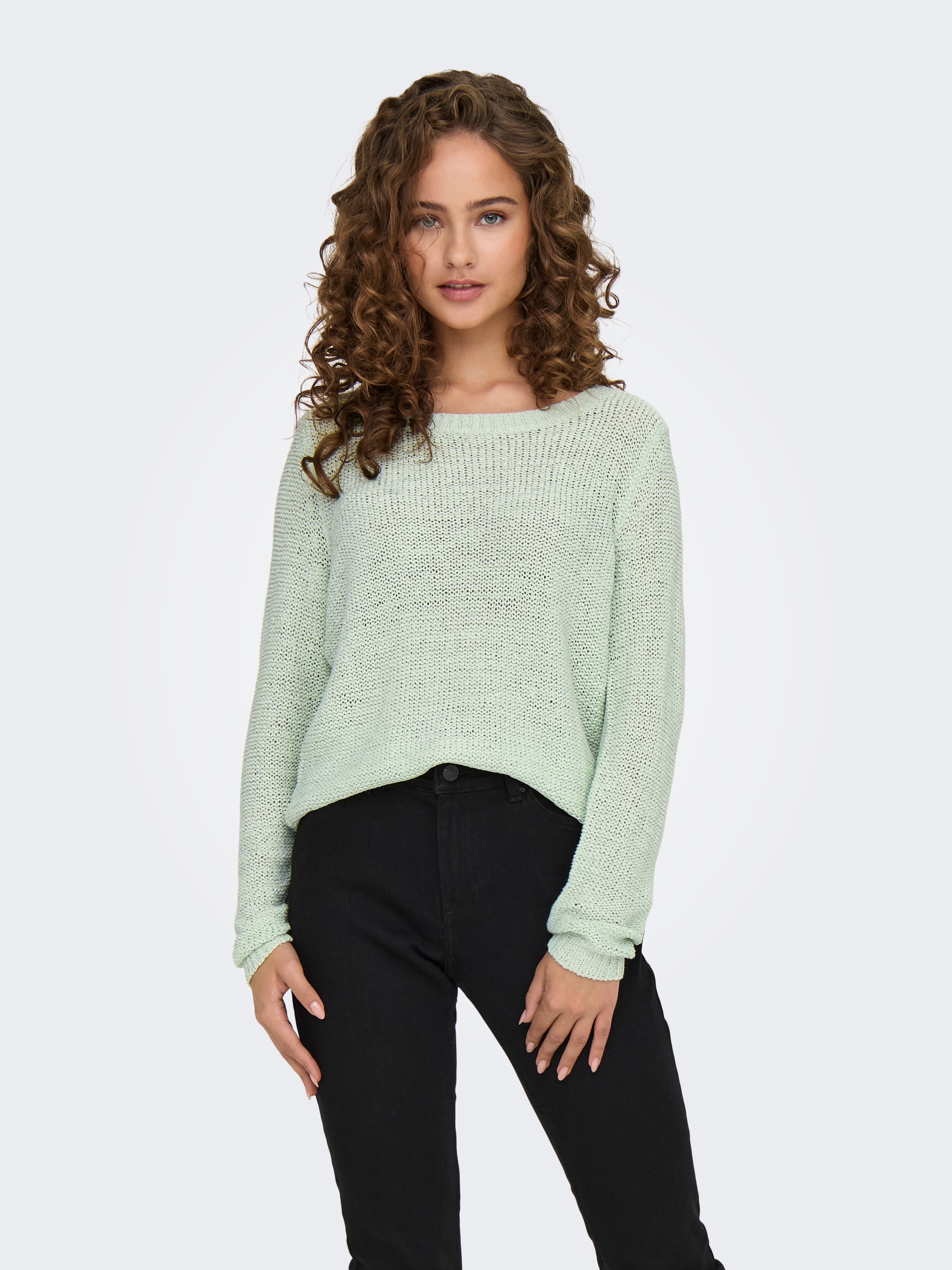 Image of ONLY Strickpullover "ONLGEENA XO L/S PULLOVER KNT NOOS" Materialmix, regular fit