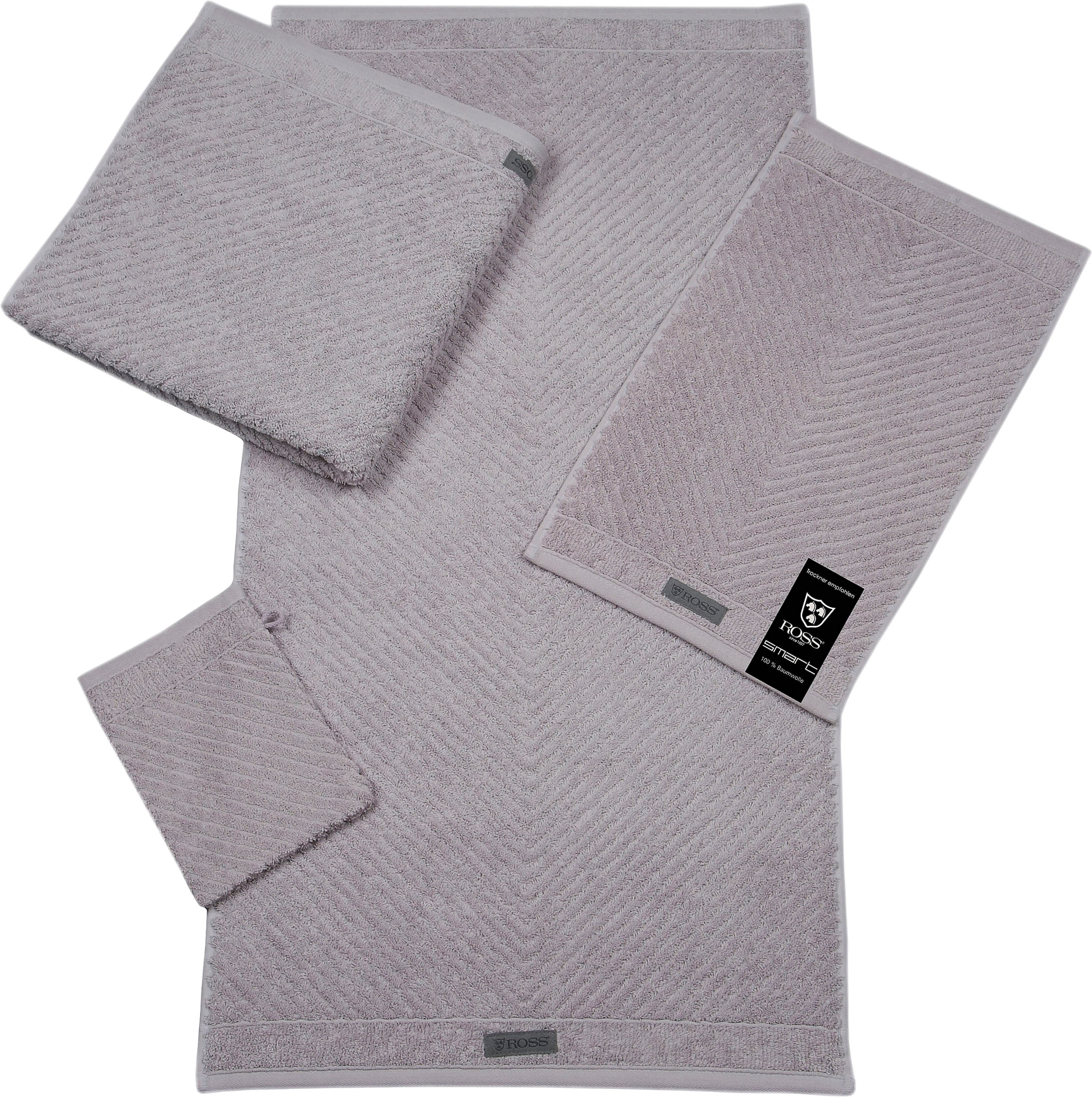 ROSS Handtuch »Smart«, St.), kaufen Velourslabel Uni-Rippe (2 mit