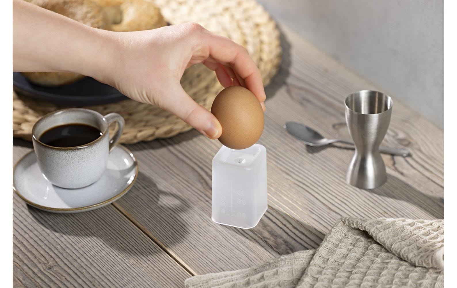 GOURMETmaxx Cuiseur d'œufs »Kompakt 2.0 250 W« für 2 cuis Eier 250 W Kompakter Design-Eierkocher für zwei Frühstückseier