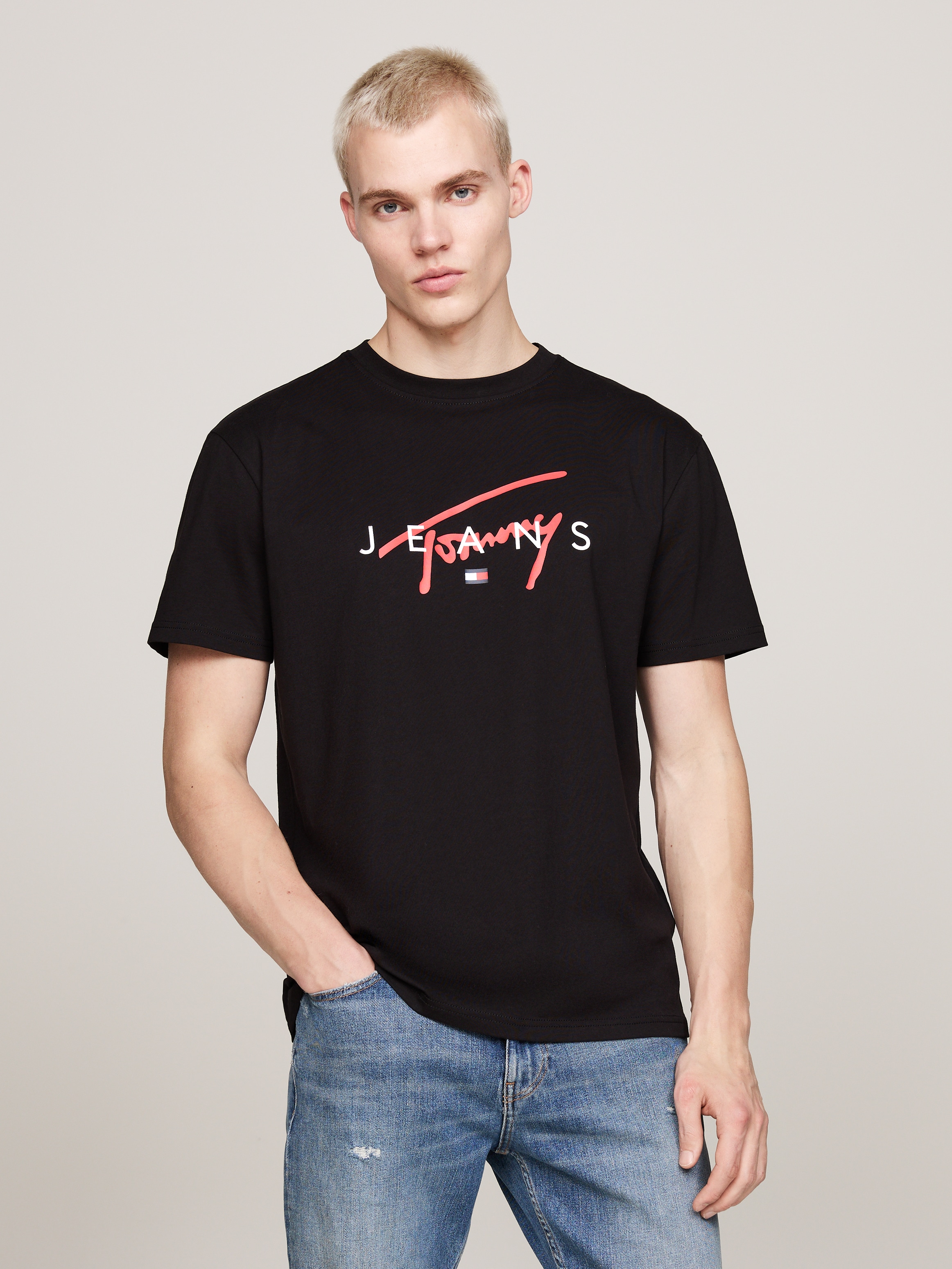 T-Shirt »TJM REG SIGNATURE TWIST TEE EXT«, grosses Signatur-Logo auf Brust