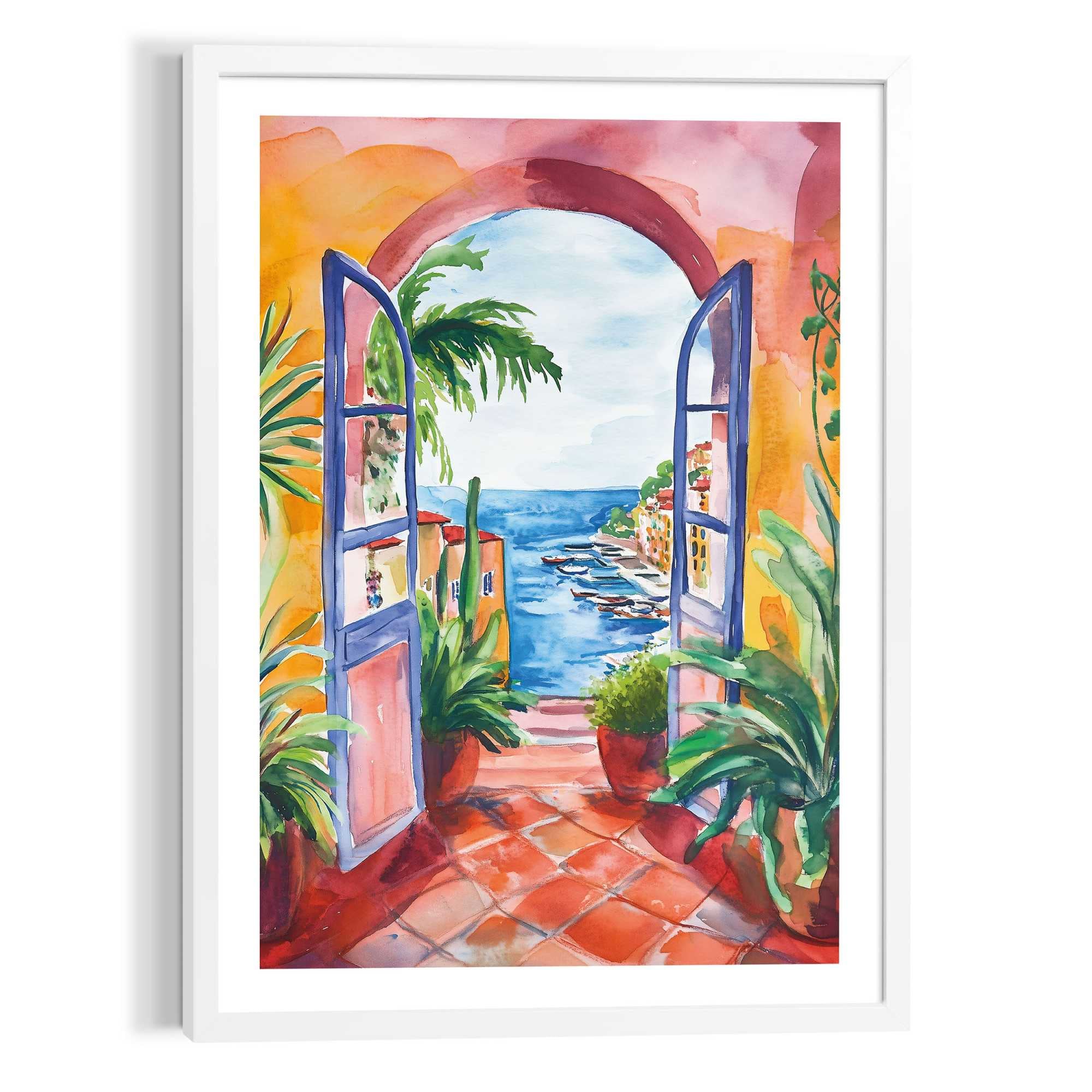 Image of Reinders Poster "Sommerbalkon" Wohnzimmer - Mehrfarbig - MDF - Landschaften - 50x70 cm