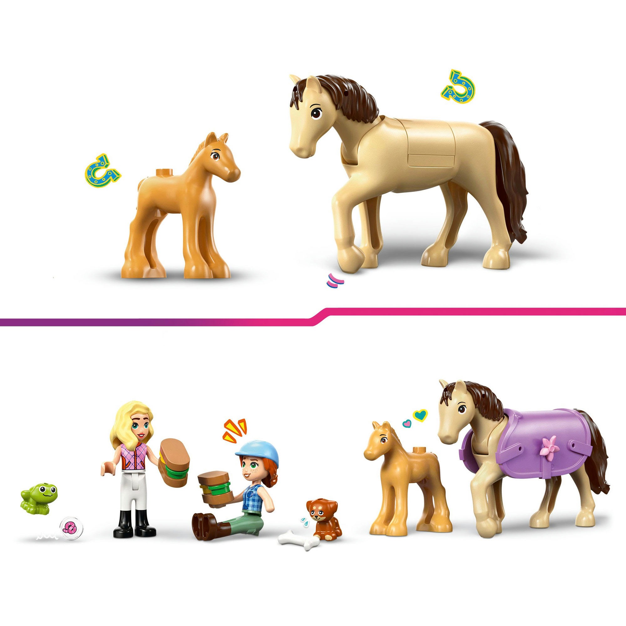 LEGO® Pions de construction »Pferd und Fohlen mit Pferdeanhänger (42695), LEGO Friends«