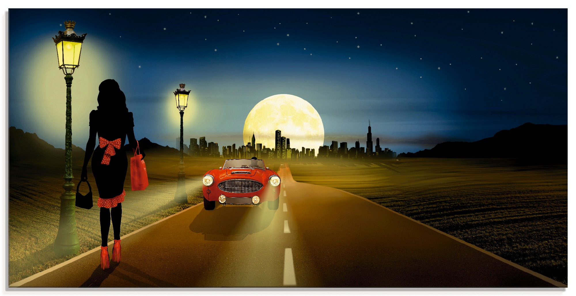 Image of Artland Glasbild »Die Anhalterin«, Frau, (1 St.) bei Ackermann Versand Schweiz