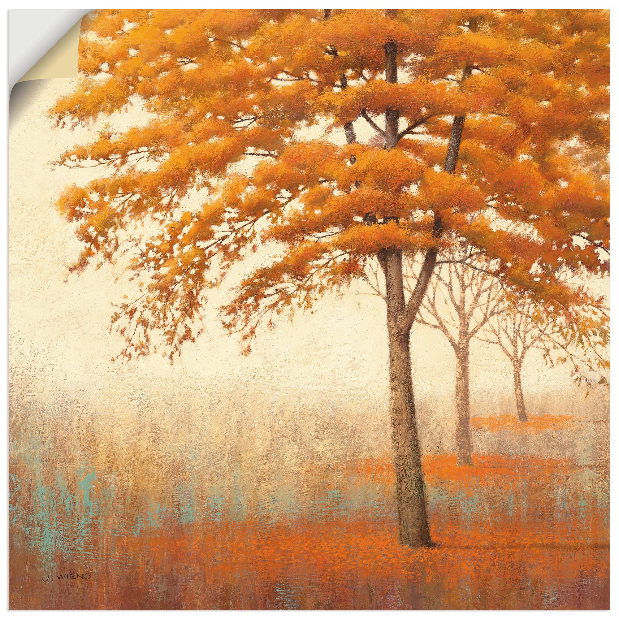 Image of Artland Wandbild »Herbst Baum I«, Bäume, (1 St.), in vielen Grössen & Produktarten -Leinwandbild, Poster, Wandaufkleber / Wandtattoo auch für Badezimmer geeignet bei Ackermann Versand Schweiz