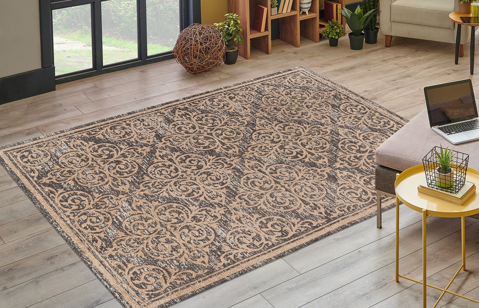 Image of Kayoom Teppich "Davis 125" rechteckig 12 mm Höhe edles Design, pflegeleicht, neutrale Farben