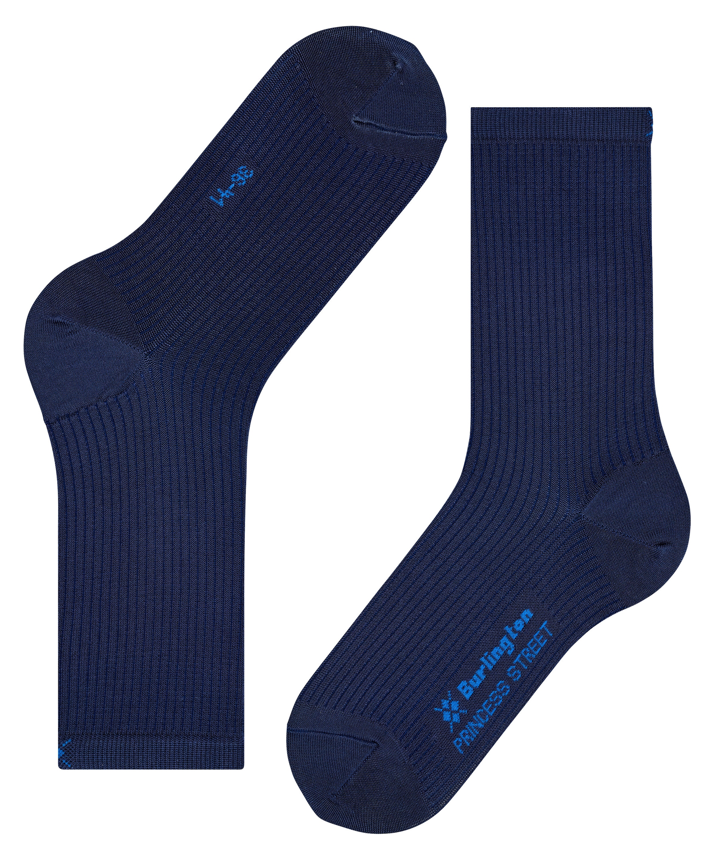 Burlington Chaussettes »Princess Street« Taille unique 36-41, structure côtelée fine, mélange viscose