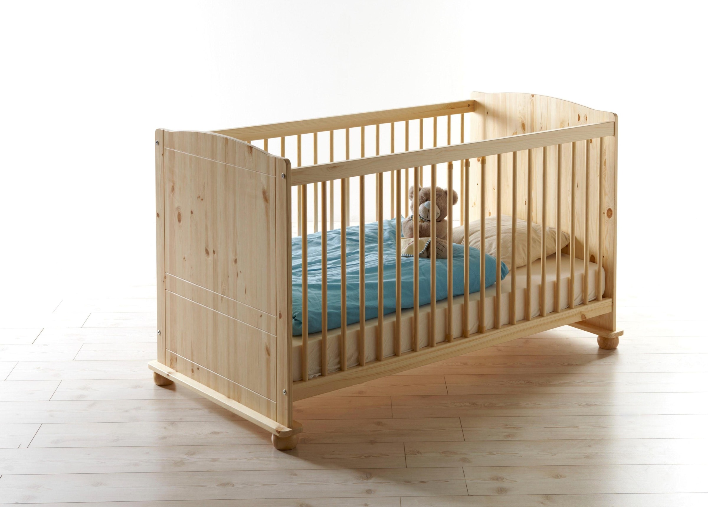 Ticaa Babyzimmer-Komplettset »Adam«, (Set, 5 St., Bett + Wickelkommode + Schrank + Unterstellregal + Standregal)