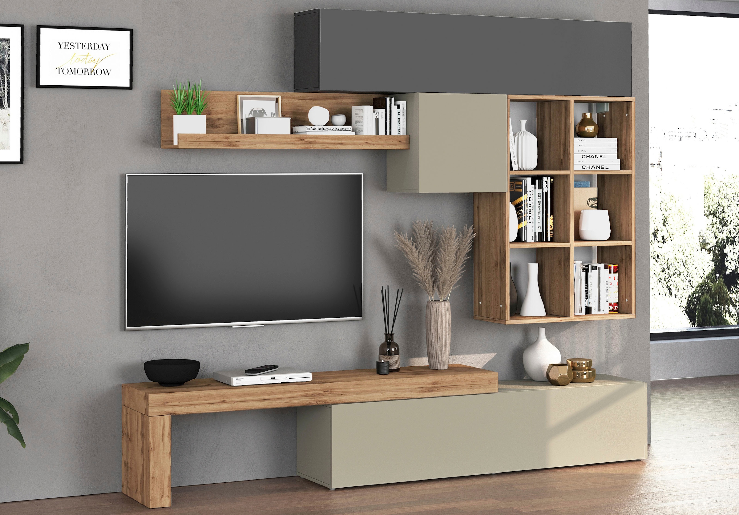 GOODproduct Wohnwand »Chronos Wohnwand, Medienwand, 5-er set« 5 Stk. tlg.