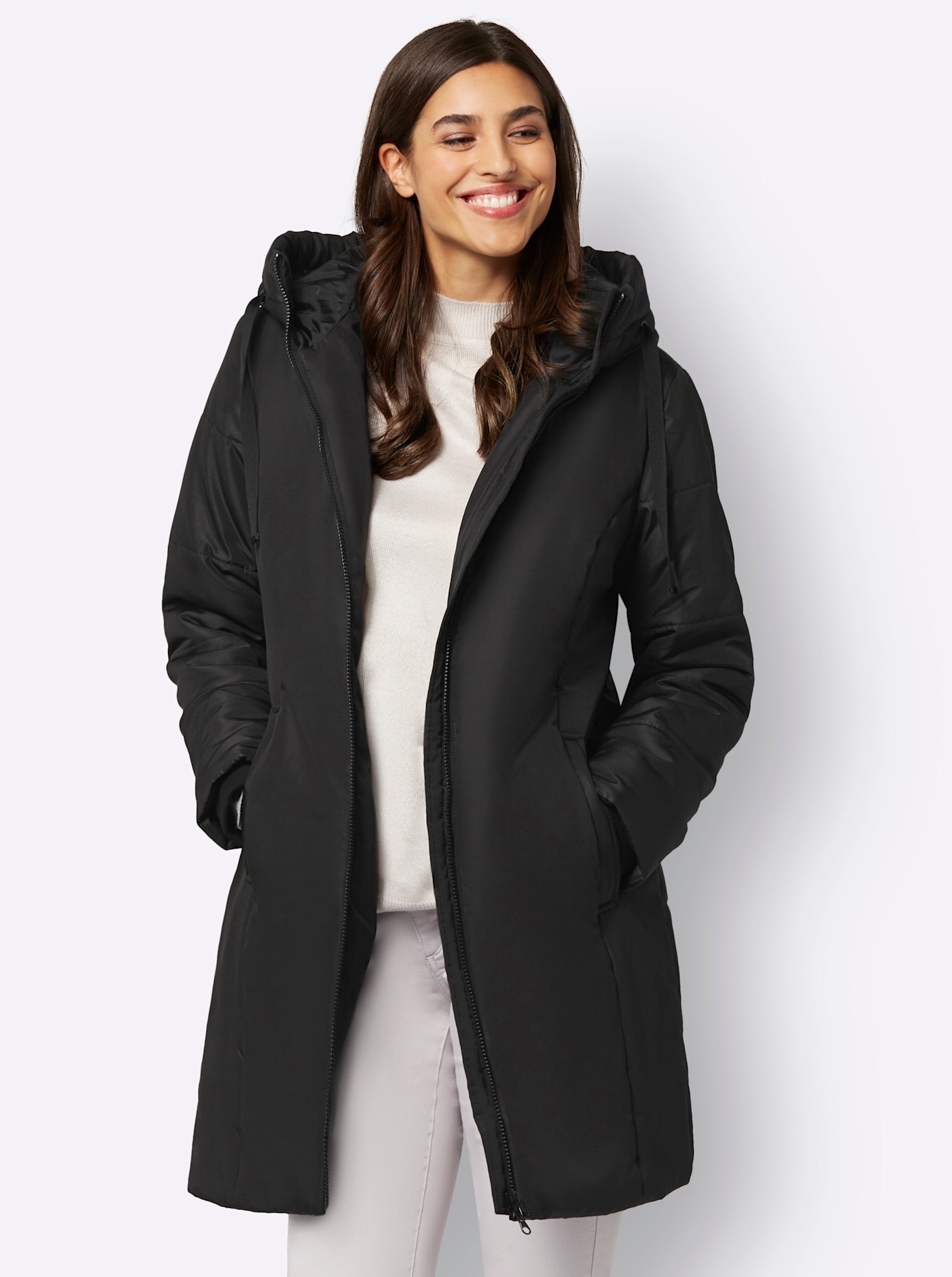 Classic Basics Langjacke mit Kapuze