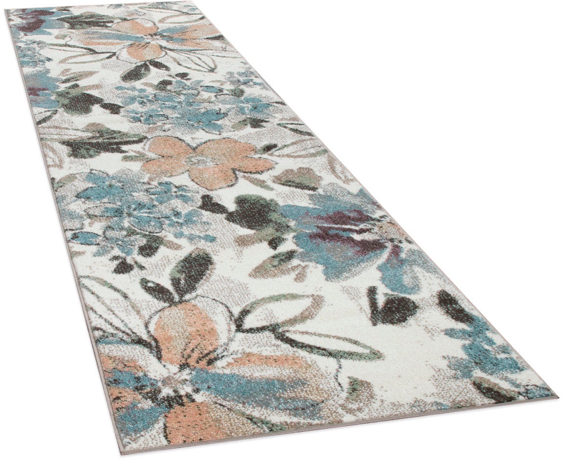 Image of Paco Home Läufer »Kosy 515«, rechteckig, 14 mm Höhe, Teppich-Läufer, Kurzflor, buntes Blumen Design, ideal im Flur & Schlafzimmer bei Ackermann Versand Schweiz