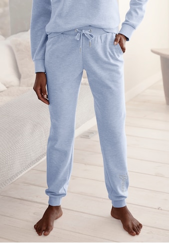 Relaxhose »-Loungehose, Sweathose«, mit glänzender Logostickerei, Loungewear, Loungeanzug