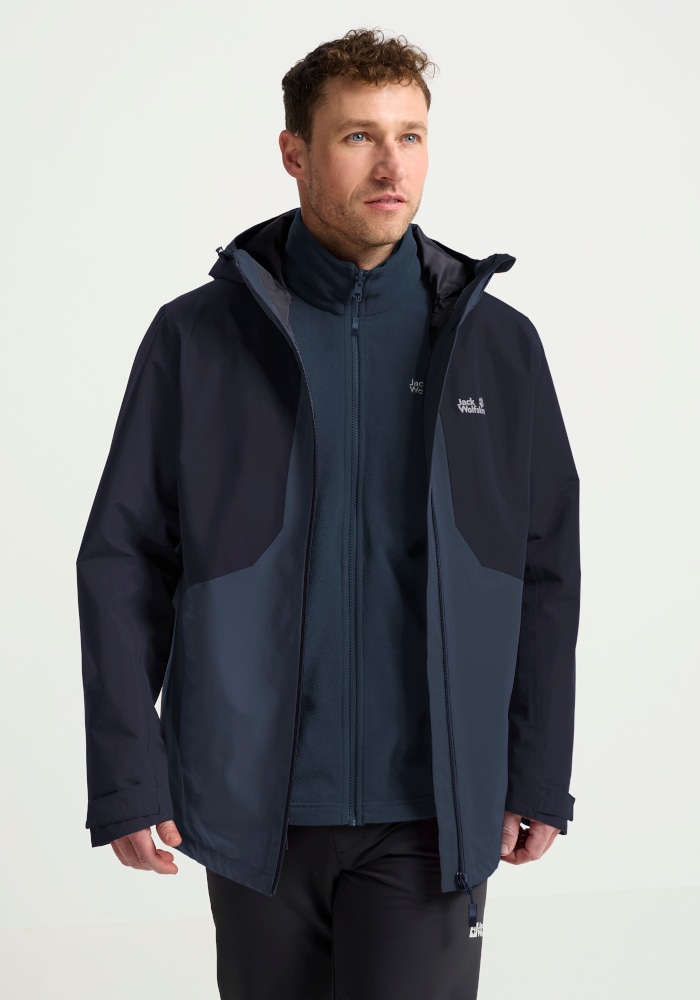 Jack Wolfskin Veste fonctionnelle 3 en 1 »STONETRAIL 3IN1 JKT M« pour mode sport et mode outdoor, style sportif, veste fonction 3-en-1