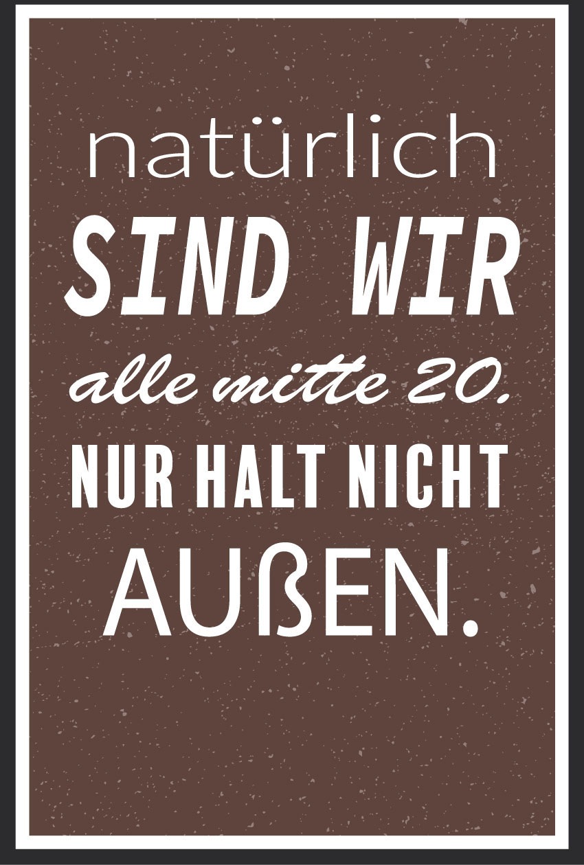 queence Metallbild »Mitte 20«, Schriftzüge-Schriftzug, (1 St.), Stahlschilder