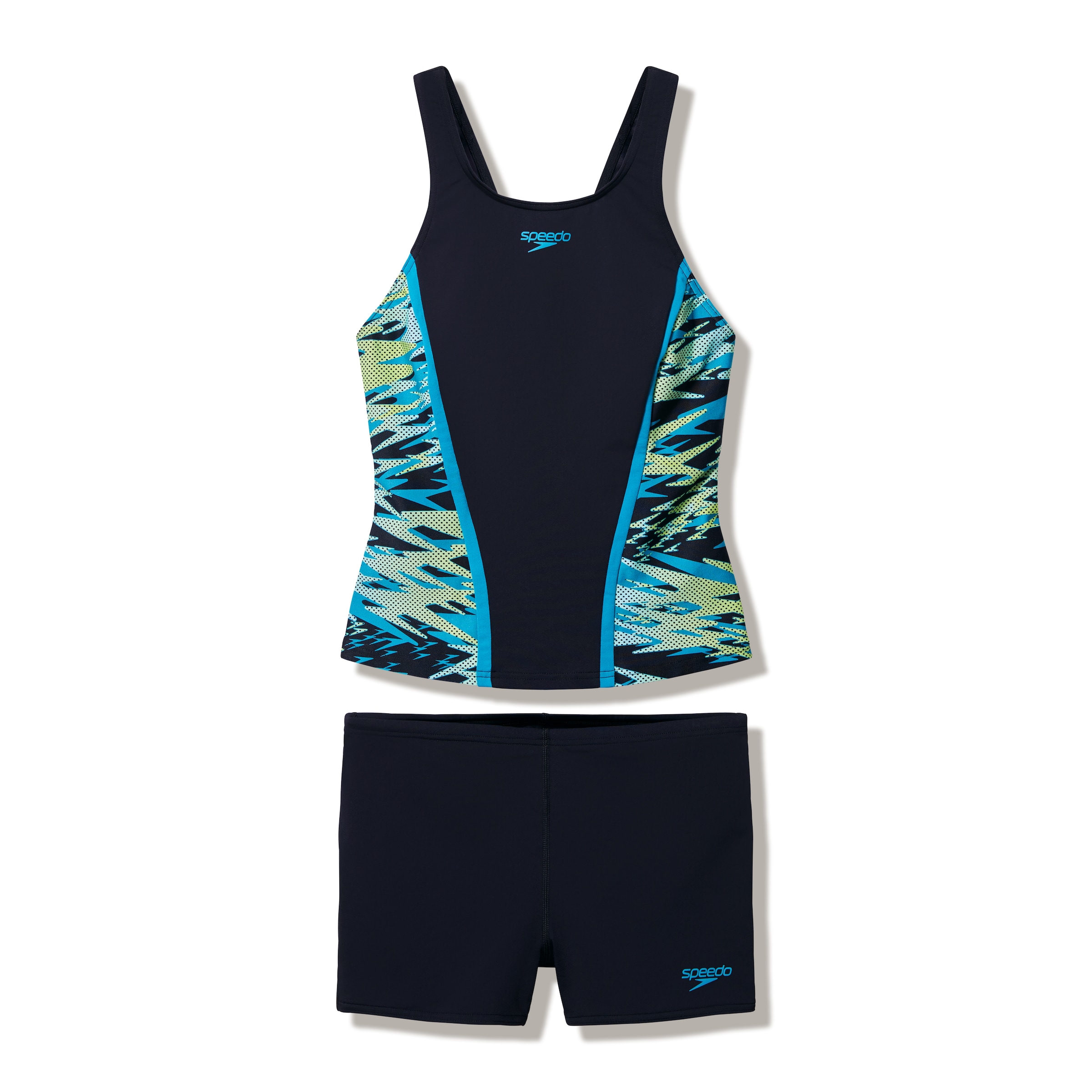 Speedo Tankini »HYPERBOOM SPLICE TANKINI SET BLK/GRN« avec stretch quatre directions, résistant au chlore