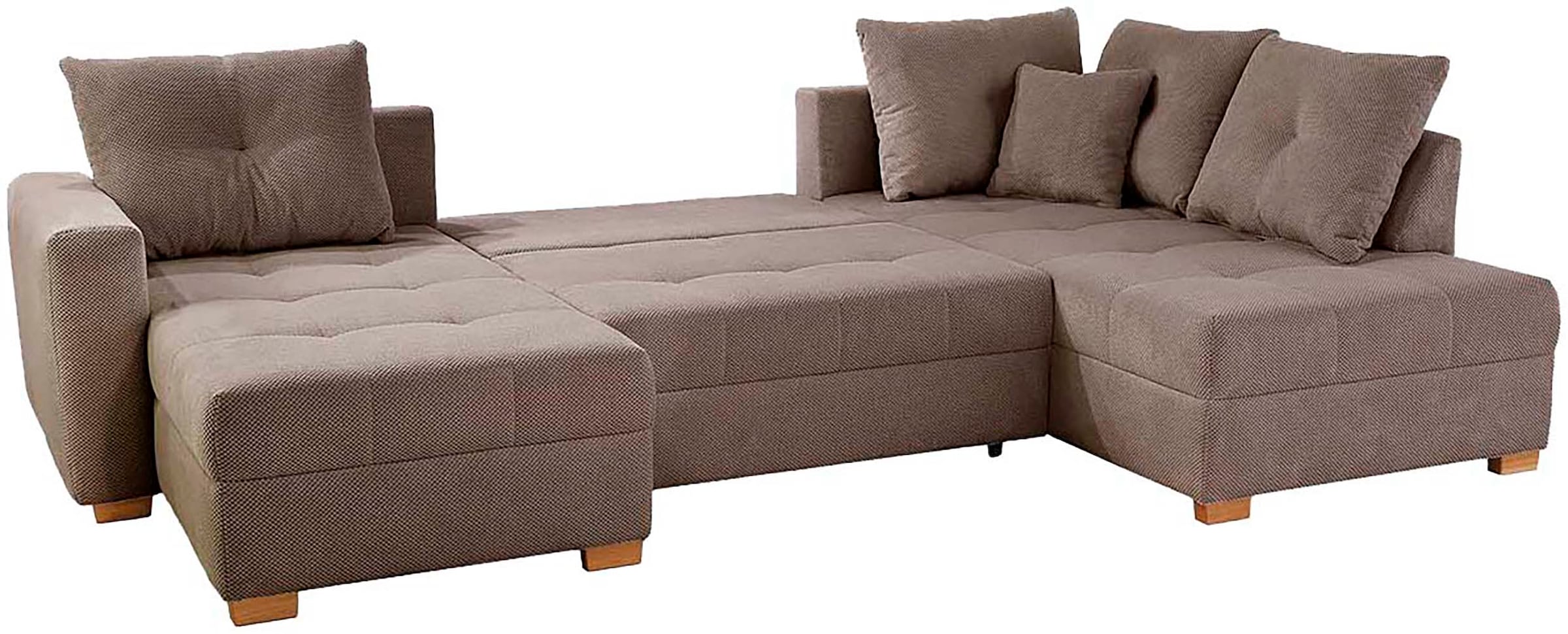 Jockenhöfer Gruppe »Abby U-Form, B: 313 cm, inkl. Schlaffunktion« avec coffre de lit, grande surface de couchage 273x147cm, pieds en bois massif