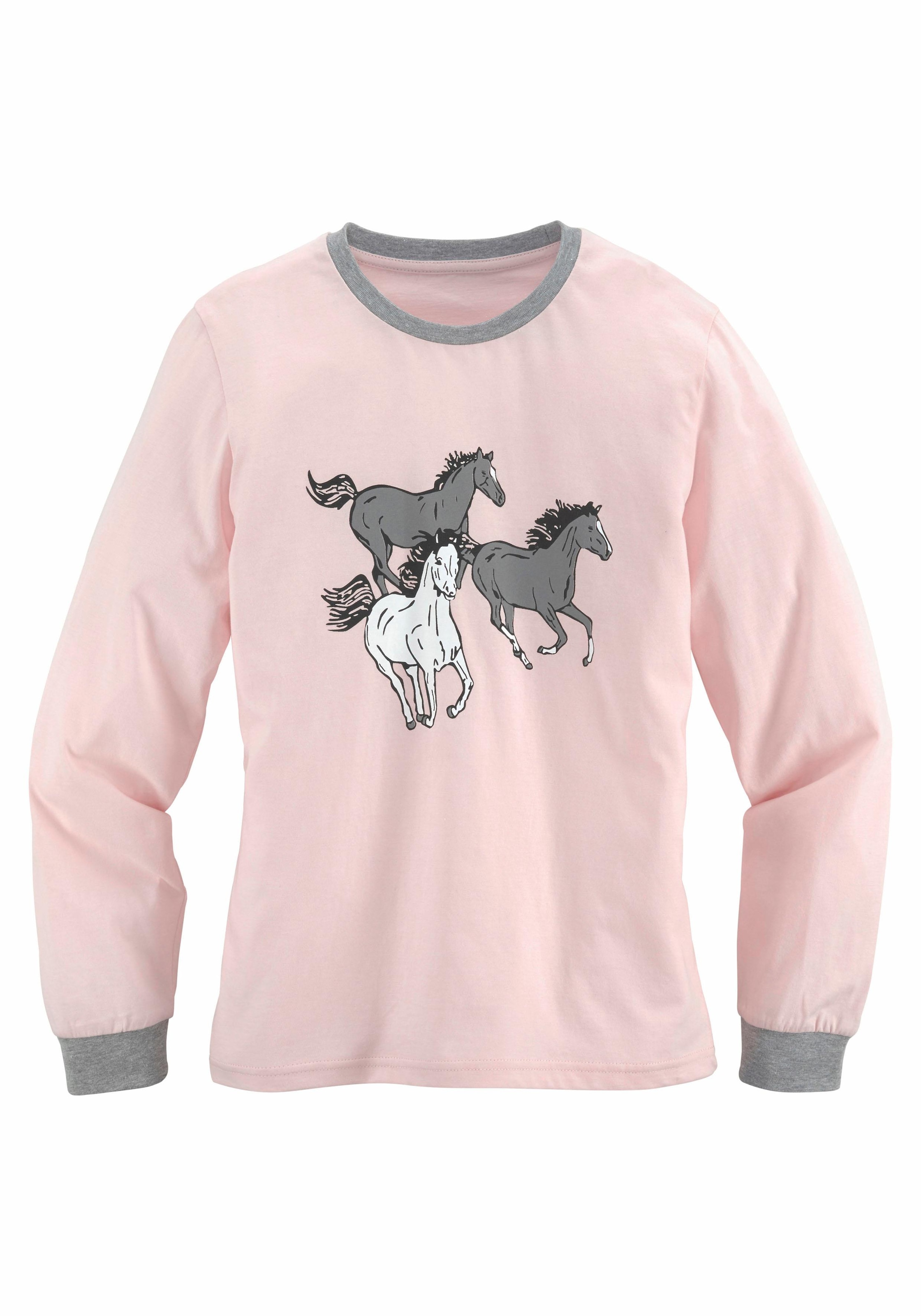 petite Pyjama, Modische kaufen 1 (2 Print langer tlg., versandkostenfrei fleur in Form Stück), Pferde mit