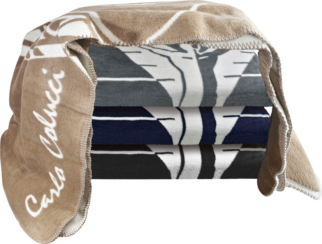 Image of CARLO COLUCCI Wohndecke »Raphaela«, Ikarus Logo und Logoschriftzug, Kuscheldecke bei Ackermann Versand Schweiz