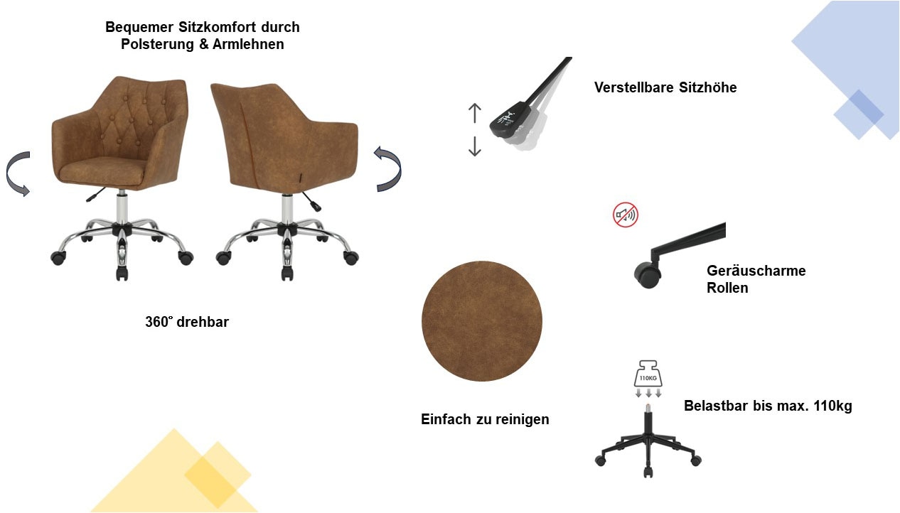 Home affaire Bürostuhl, Microfaser