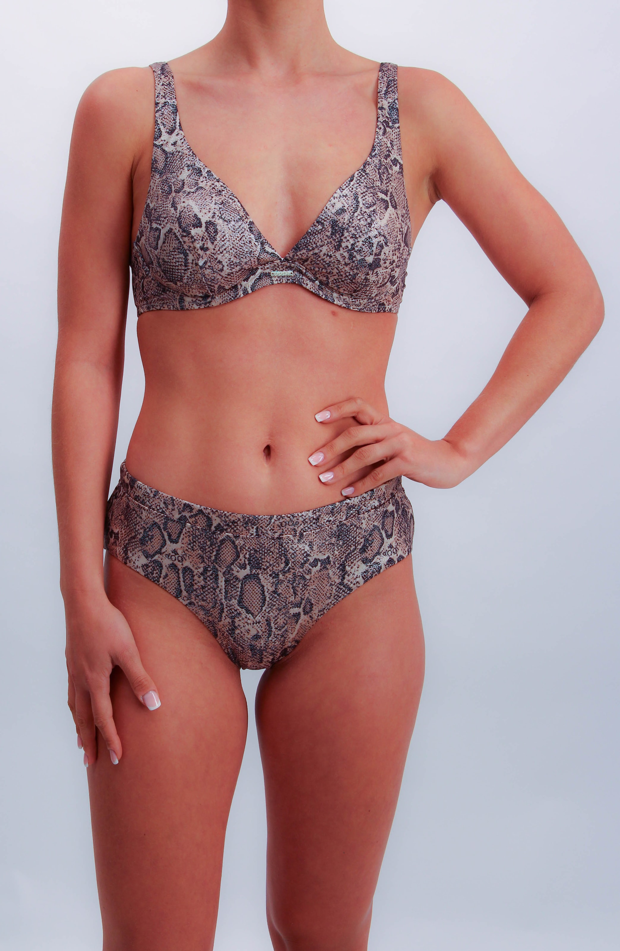 Image of JOOP Triangel-Bikini-Top "Python" Animal-Print mit Glanz-Effekt, mit Bügel