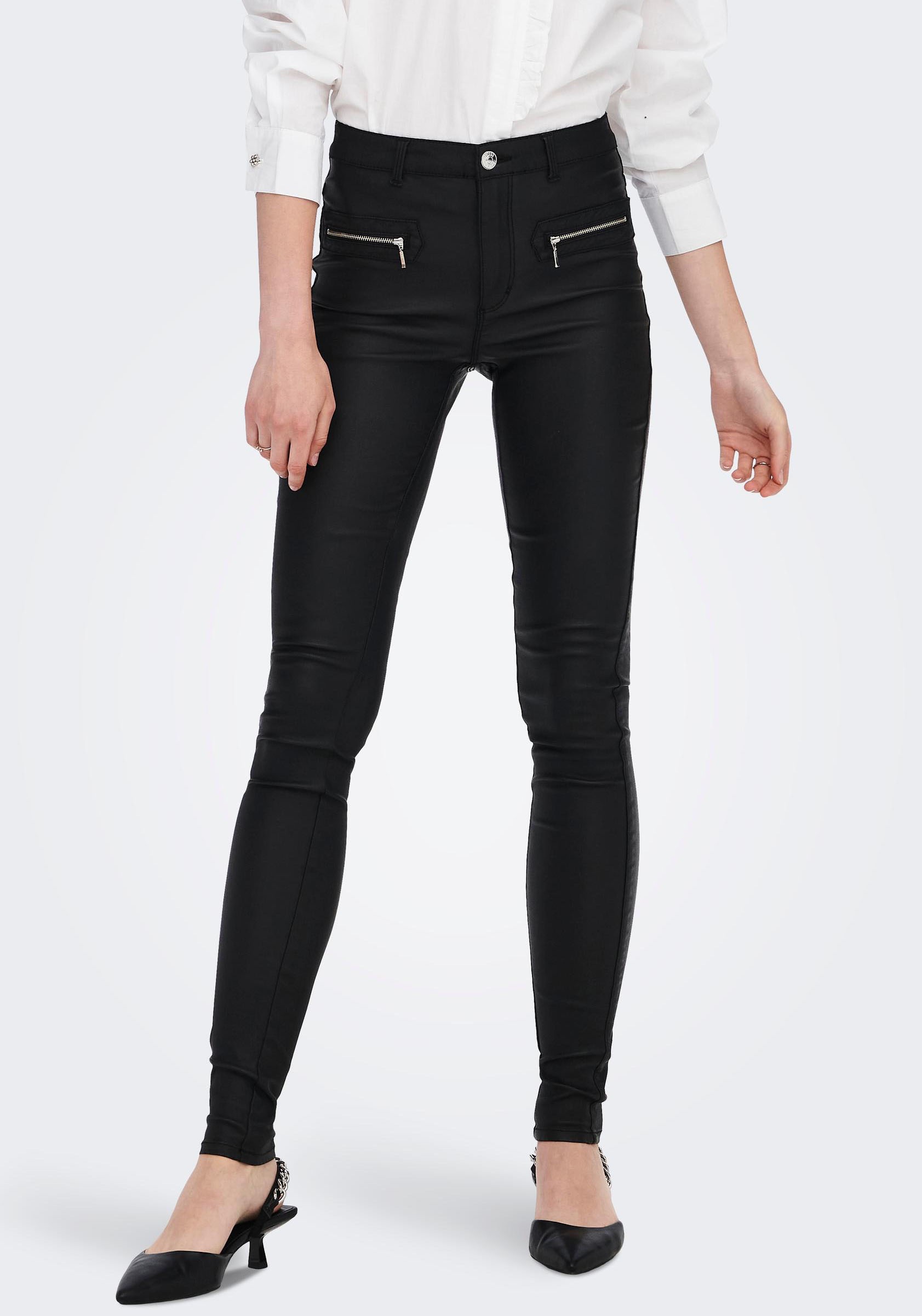 Only Lederimitathose »ONLROYAL ZIP HW SK ROCK COATED PNT« kaufen