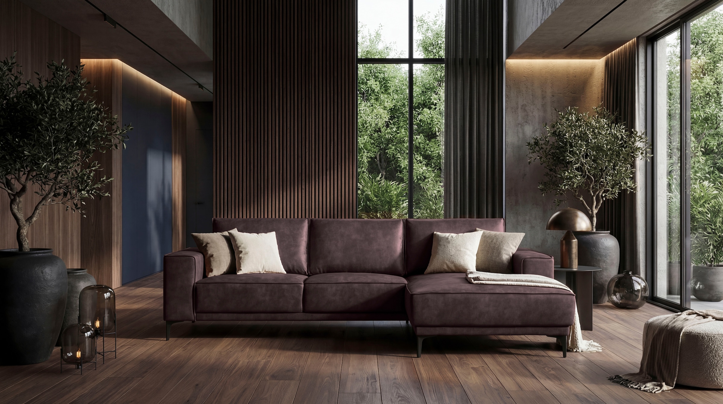 GOODproduct Ecksofa »OLAND Luxus-Microfaser L-Form, B: 280 cm, Skandi-Design« L-Form, 280 cm, Wellenunterfederung, Skandi-Design, Metallfüsse