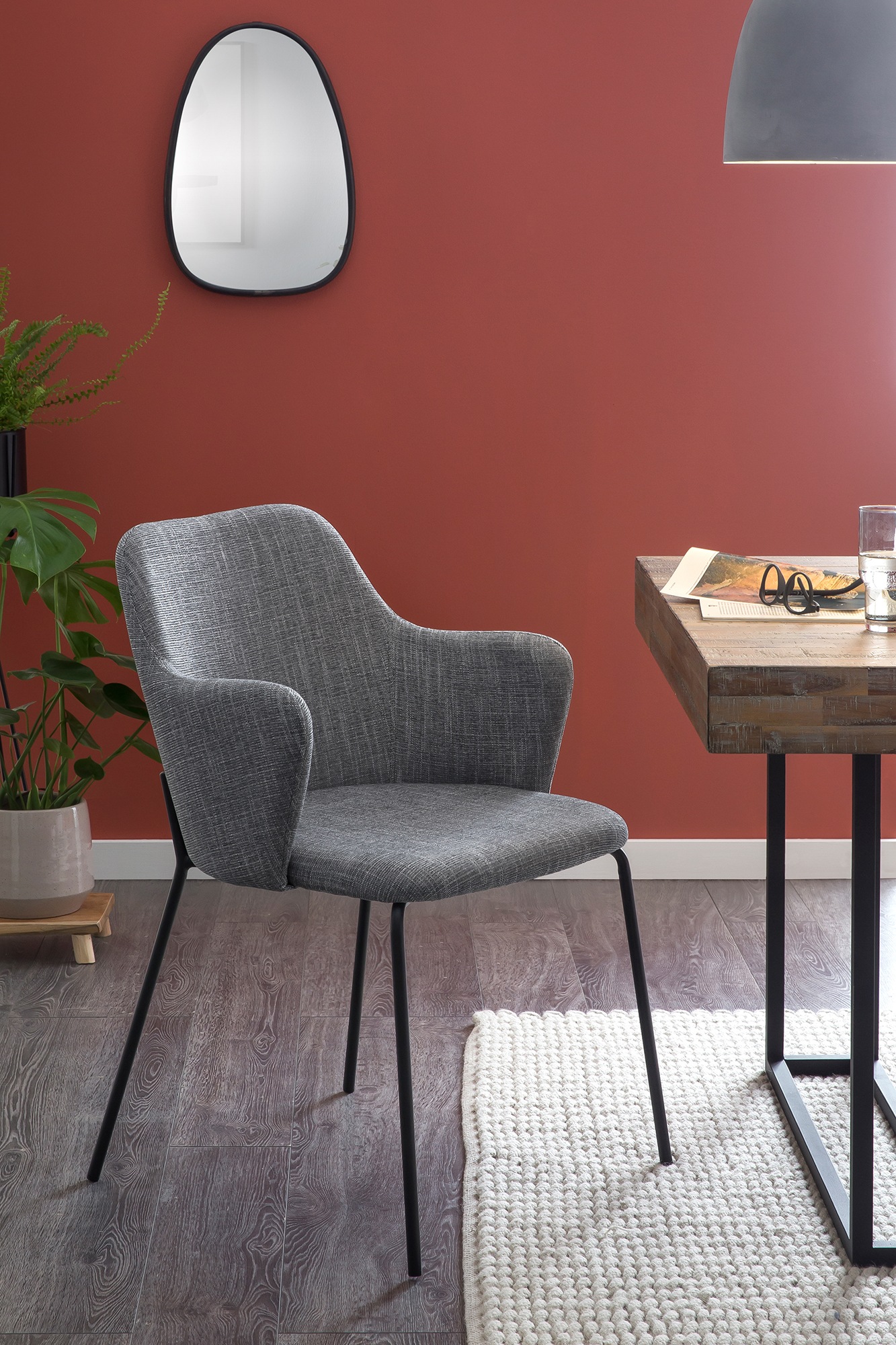 Image of SalesFever Esszimmerstuhl, (Set), 2 St., Struktur (100% Polyester), bequemer Armlehnstuhl, Polsterstuhl bei Ackermann Versand Schweiz