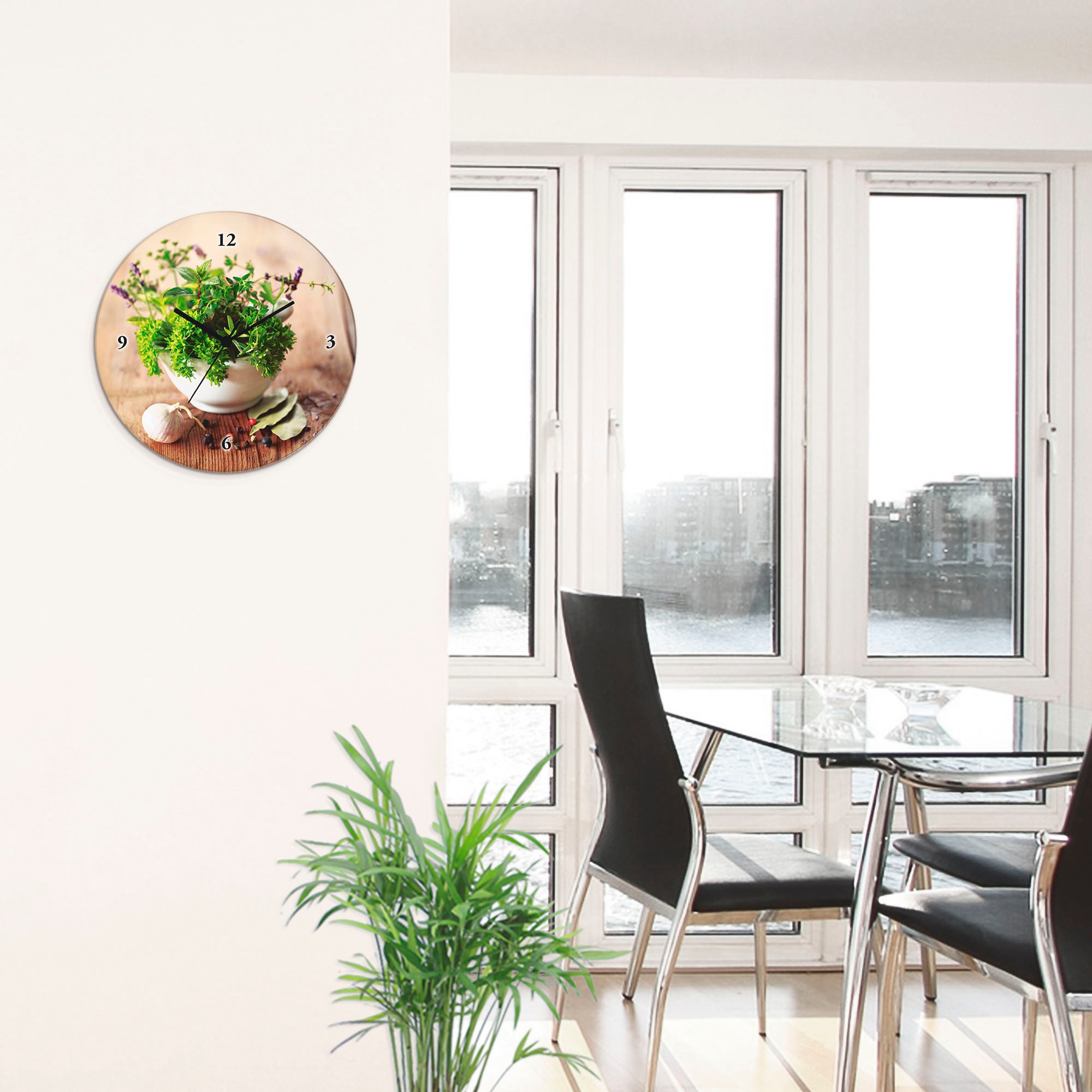 Artland Horloge murale »Verschiedene Kräuter - Küche« wahlweise mit Quarz- oder Funkuhrwerk, lautlos ohne Tickgeräusche