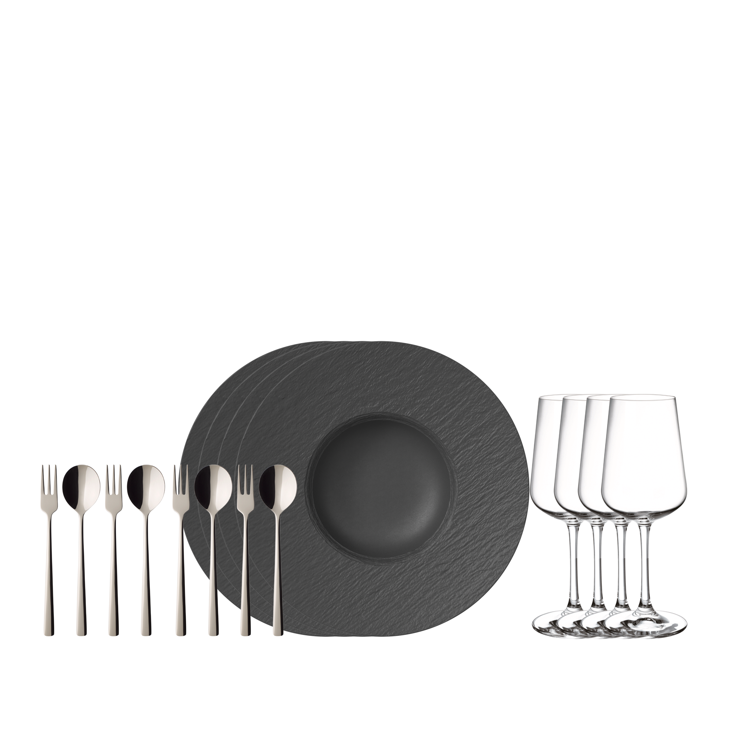 Image of Villeroy & Boch Geschirr-Set "Manufacture Rock Pastaset" Durchgefärbtes Premium Porzellan