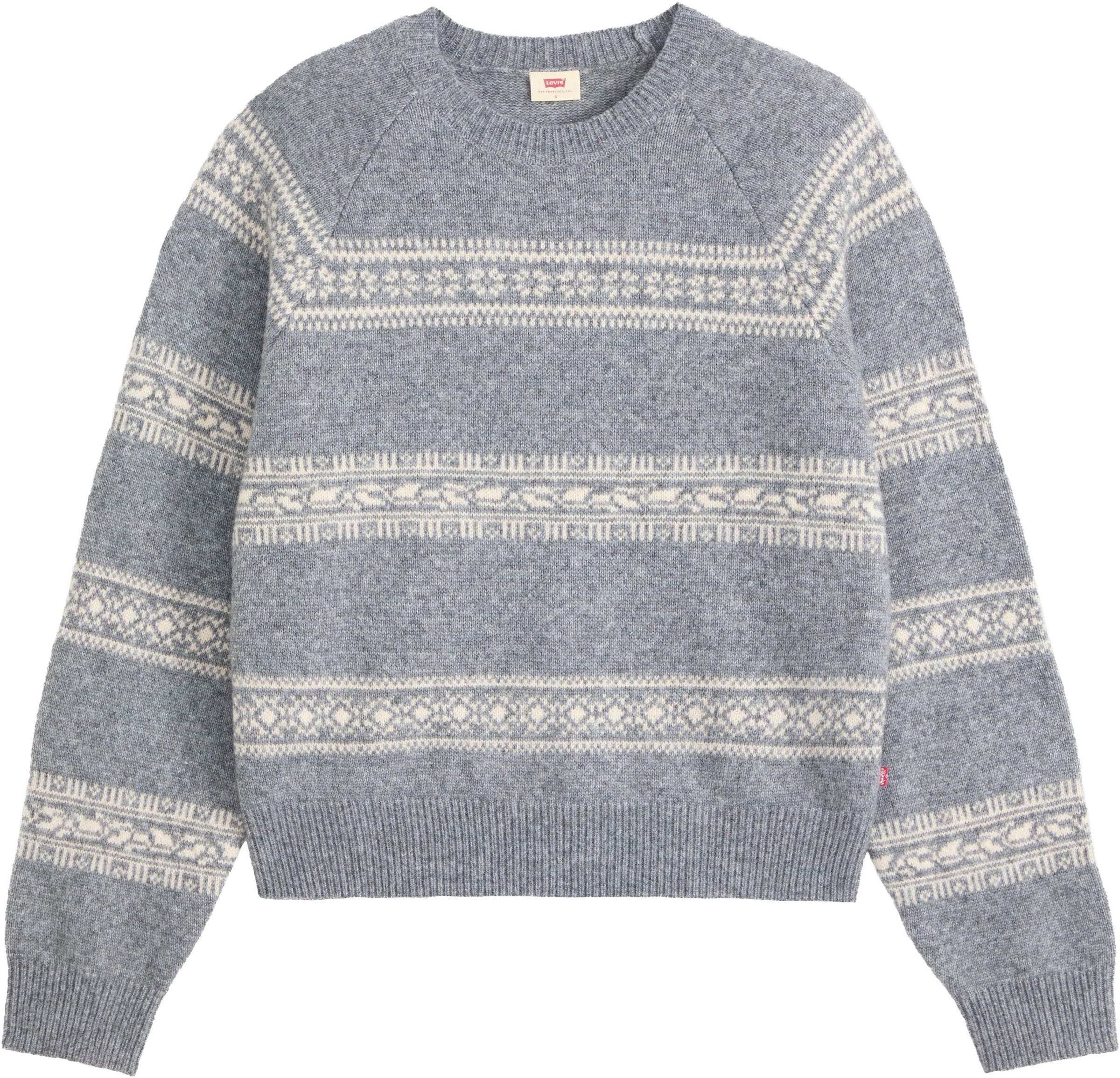 Levi's® Strickpullover »CREWNECK SWEATER« mit femininem Norwegermuster, Materialmix