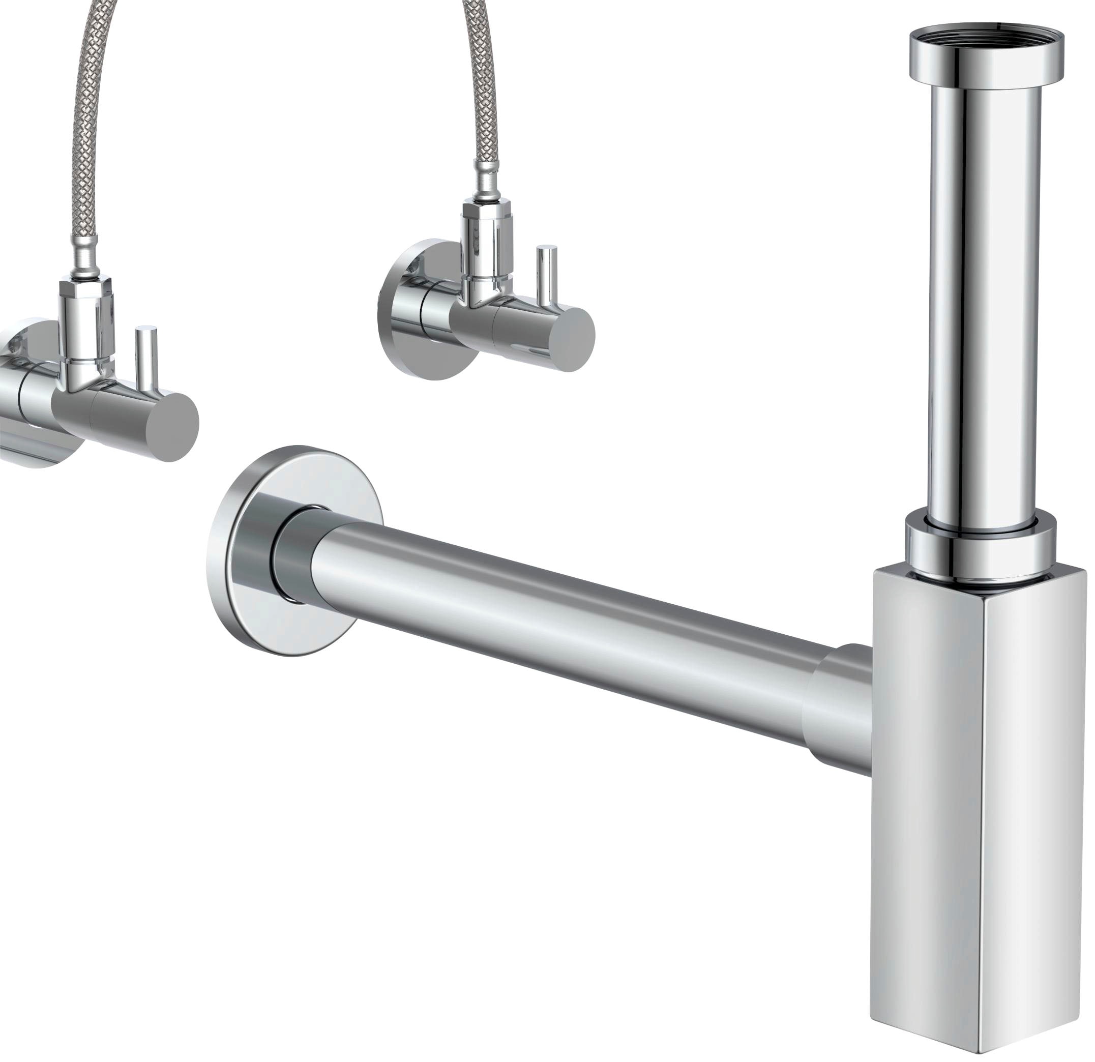 Kirchhoff Siphon »Design-Siphon« Flaschensiphon, Wandrohr 30cm,  Chrom, 1 1/4" x 32 mm