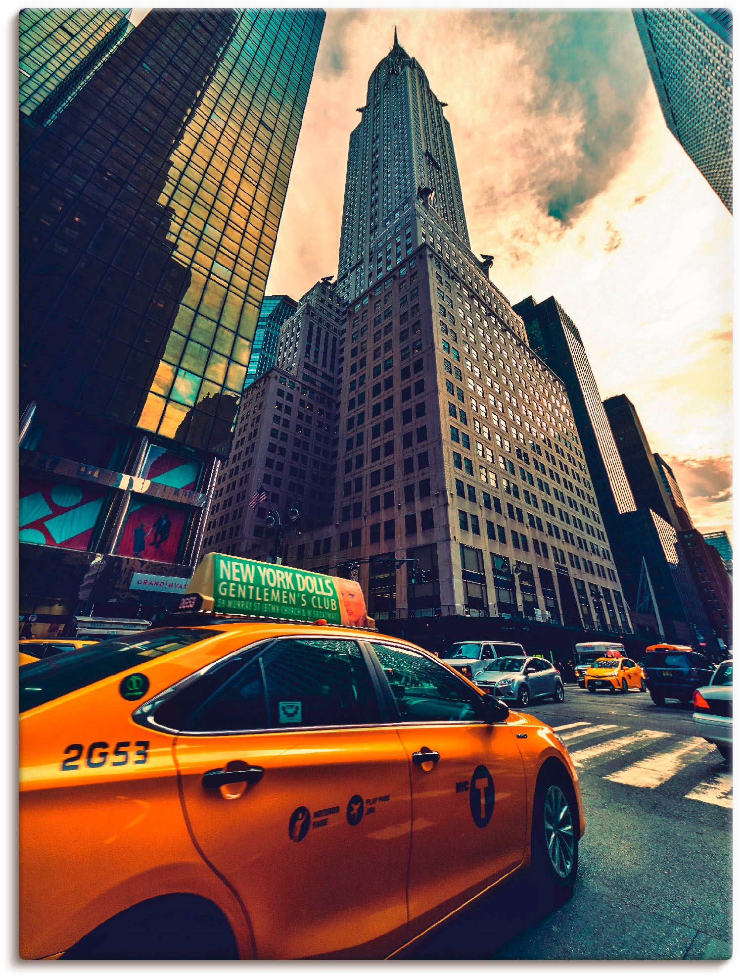 Artland Wandbild »Taxi in New York«, Gebäude, (1 St.), als Leinwandbild,  Wandaufkleber oder Poster in versch. Grössen günstig kaufen