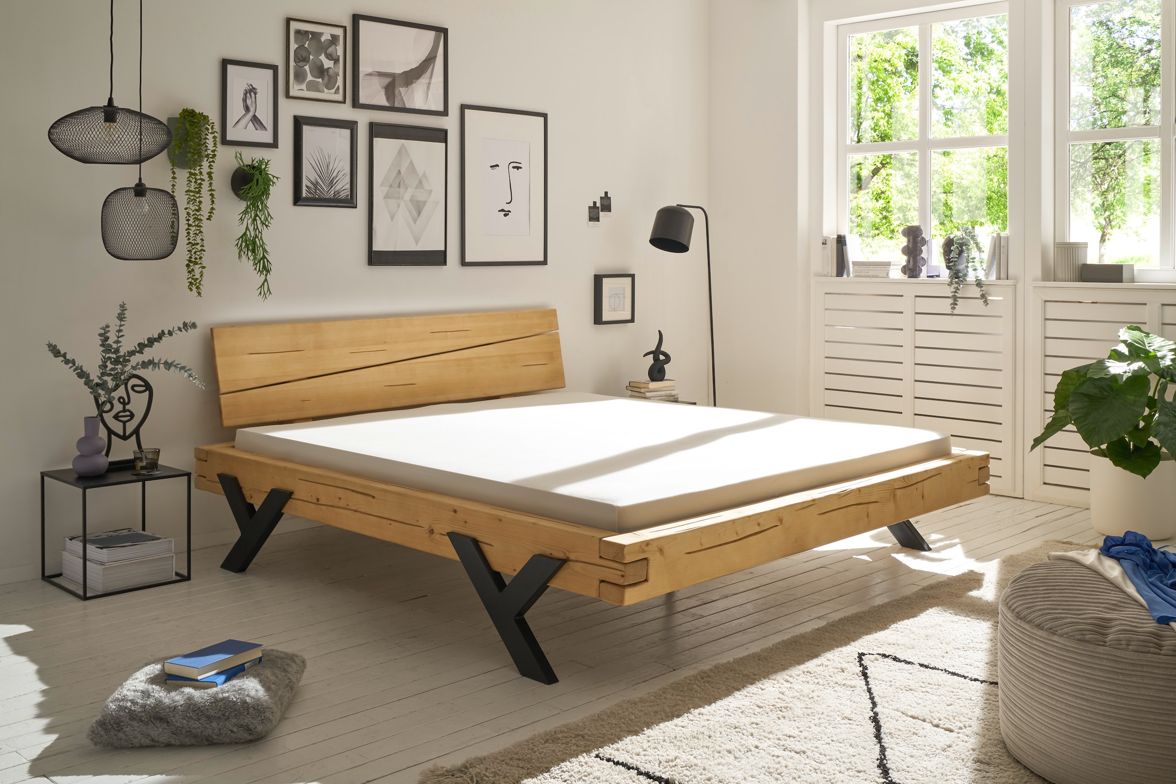 Schlafkontor Massivholzbett »Worb«, 180x200 cm, Bett in Fichte Massivholz geölt