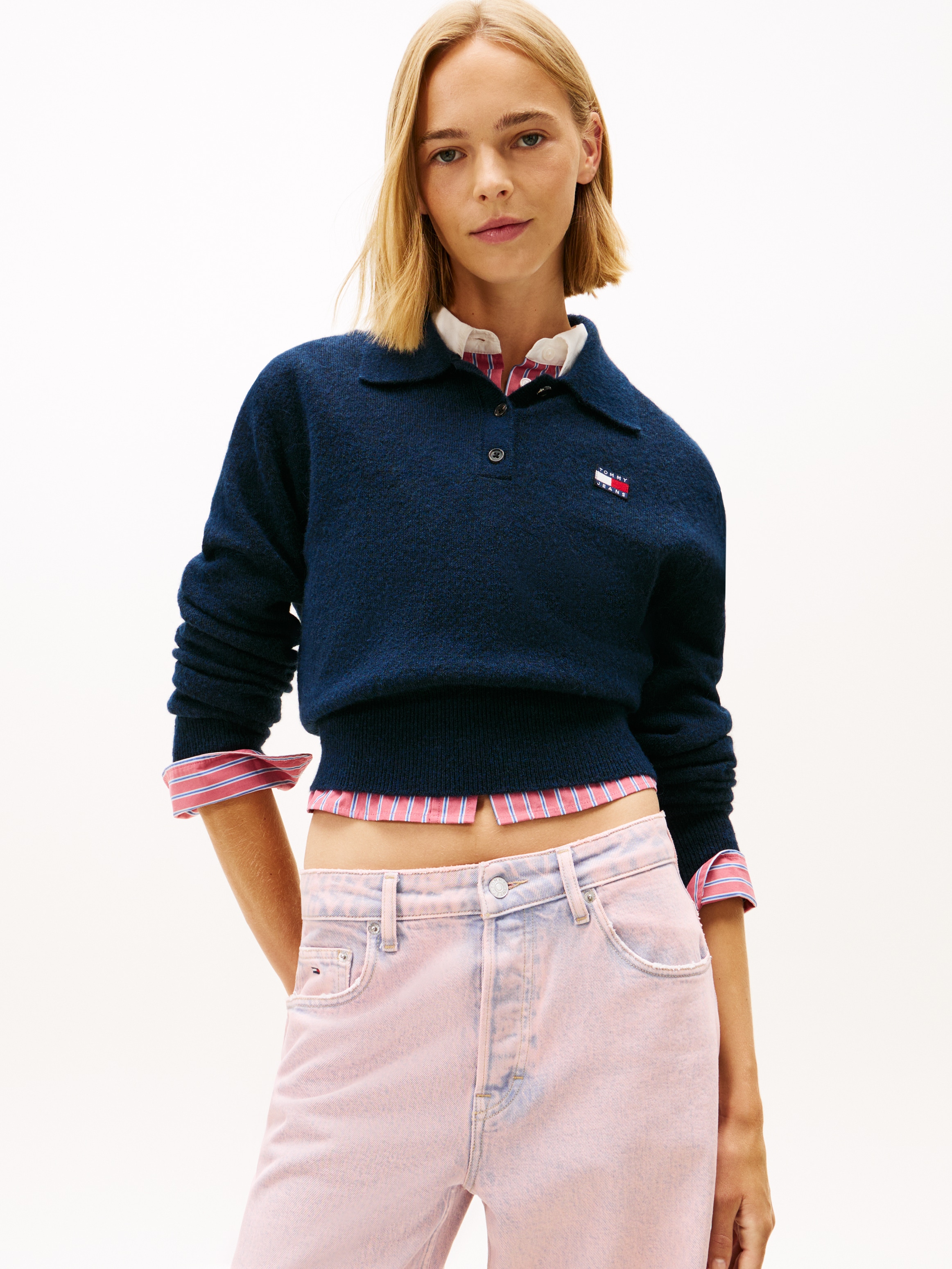 Tommy Jeans Strickpullover »TJW FLUFFY POLO SWEATER«